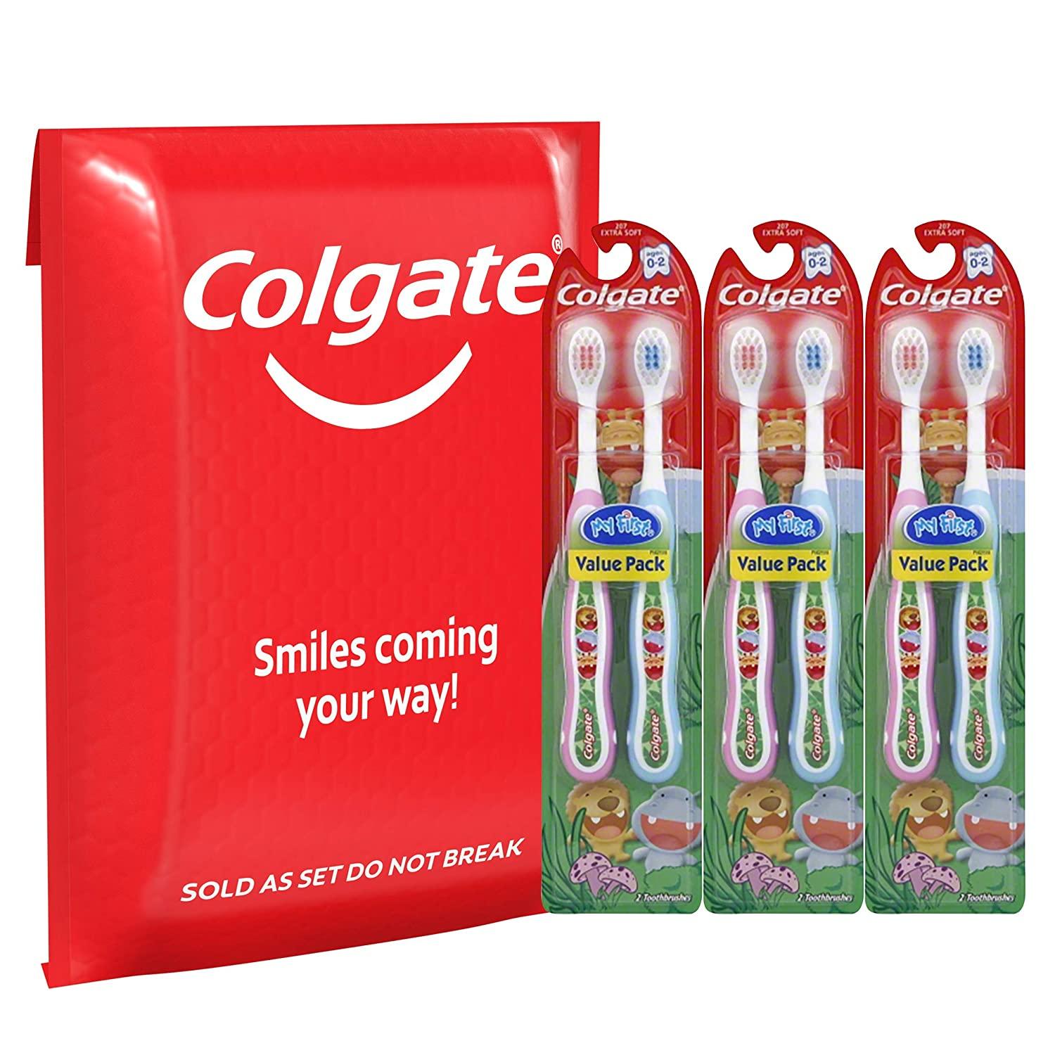 Colgate My First Baby and Toddler Toothbrush, Extra Soft (6 Count)