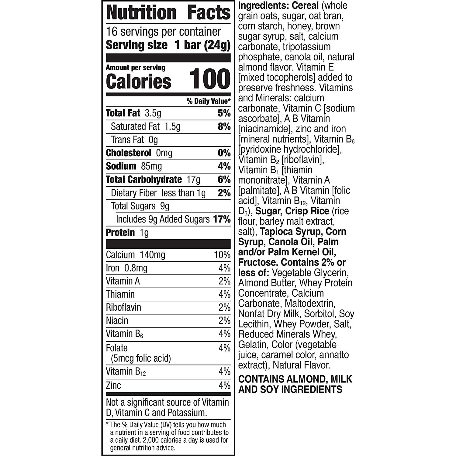 Honey Nut Cheerios Breakfast Cereal Treat Bars, Value Pack, 16 ct (Pack