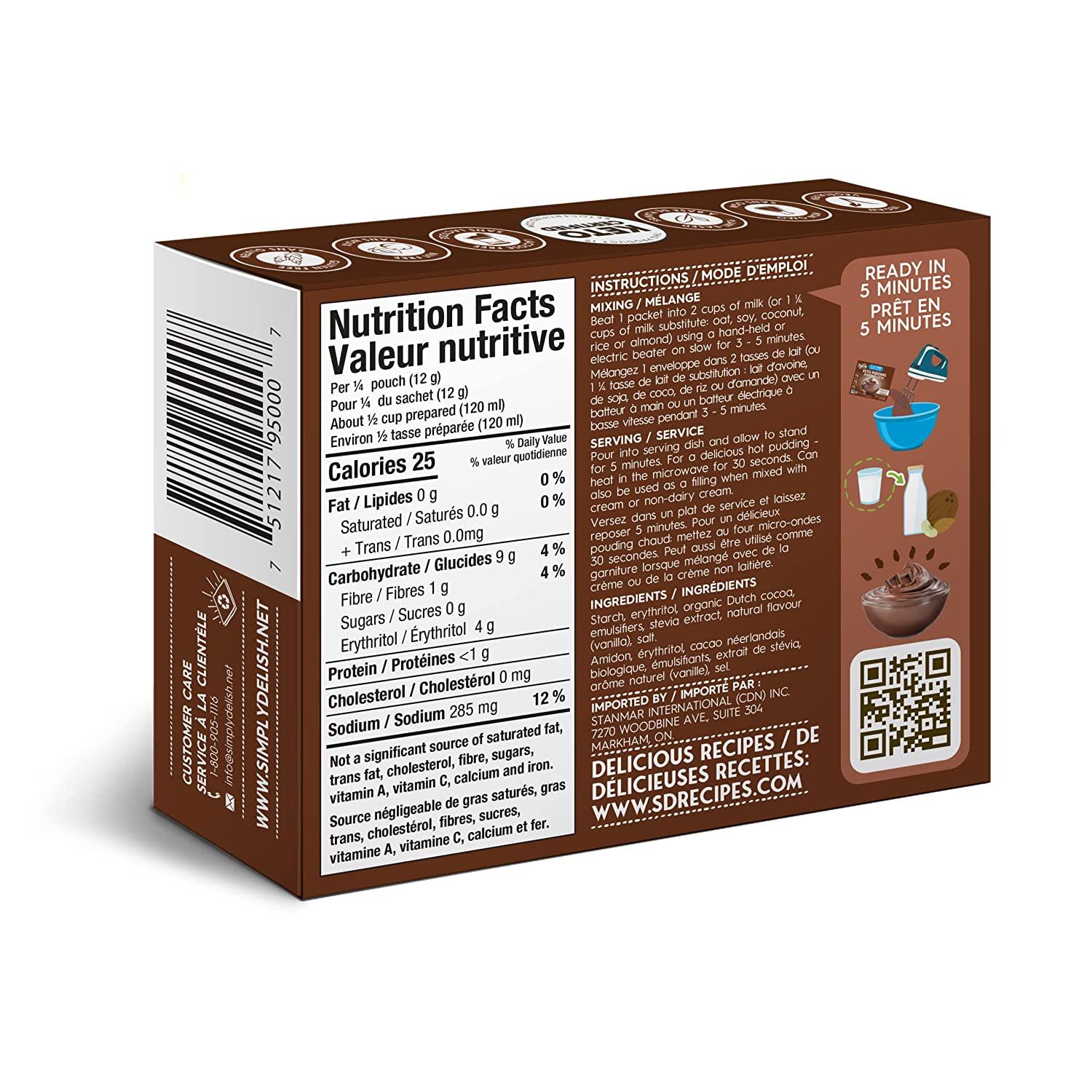 Simply Delish Natural Instant Chocolate Pudding - Sugar Free ...