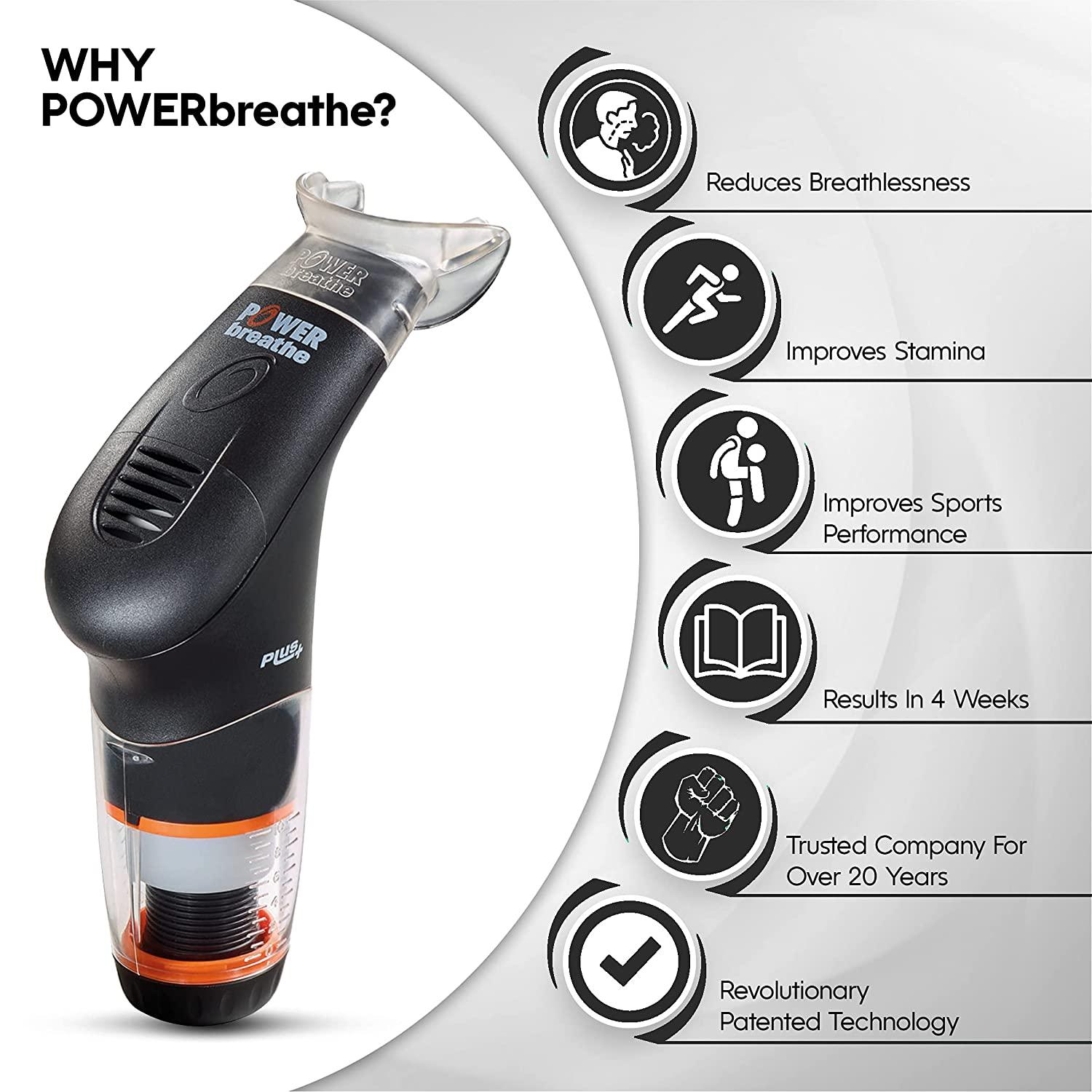 POWERbreathe Plus Medium Resistance Breathing Muscle Trainer Improve