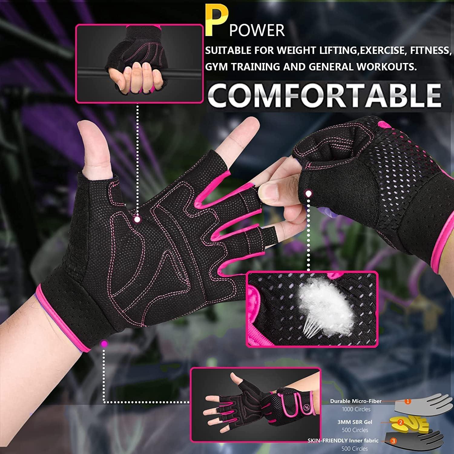 MOREOK Workout Gloves Gym Gloves for Men/Women, 3MM Gel Pad 3/4
