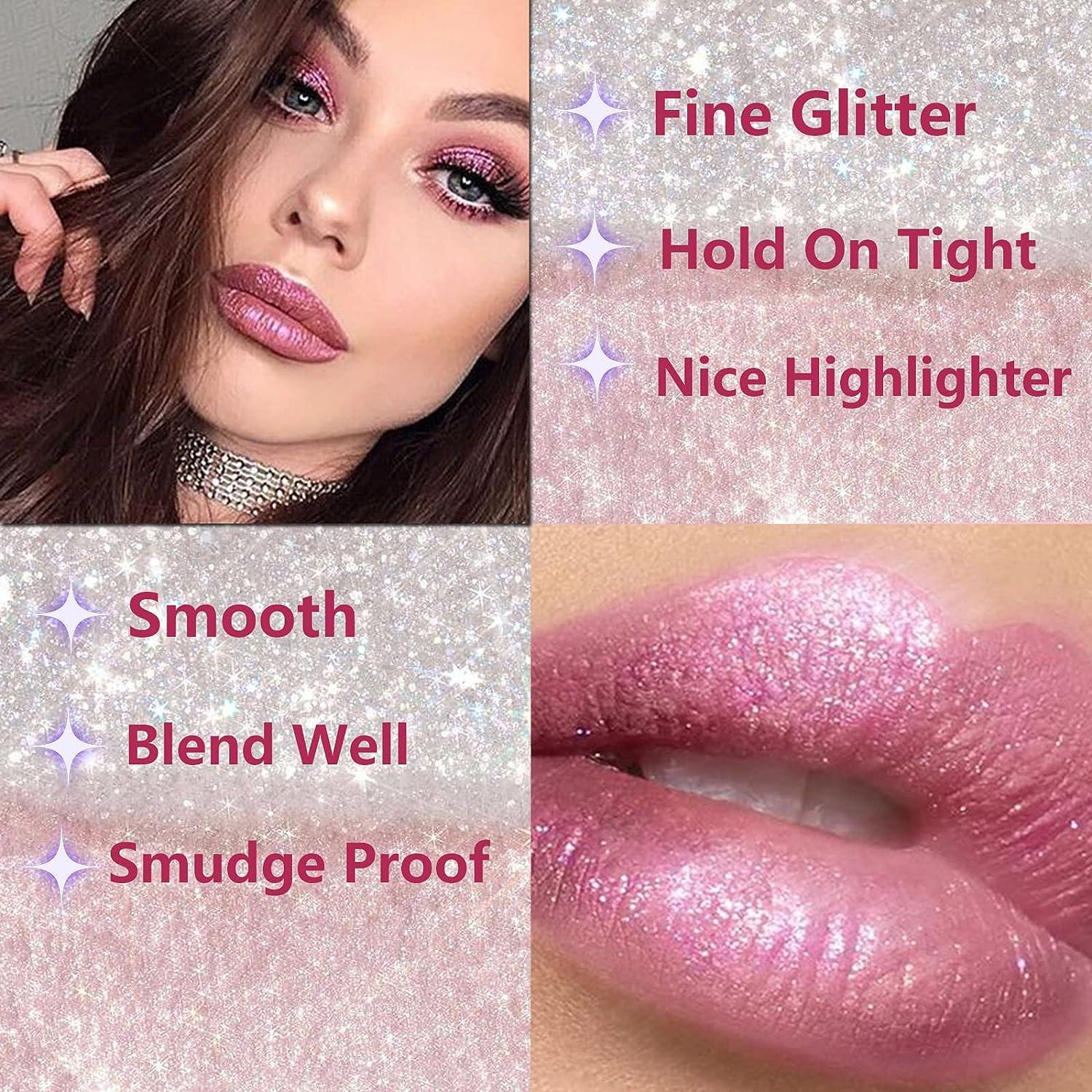 Rosarden Diamond Shimmer Metallic Lip Gloss - Waterproof Glitter Liquid