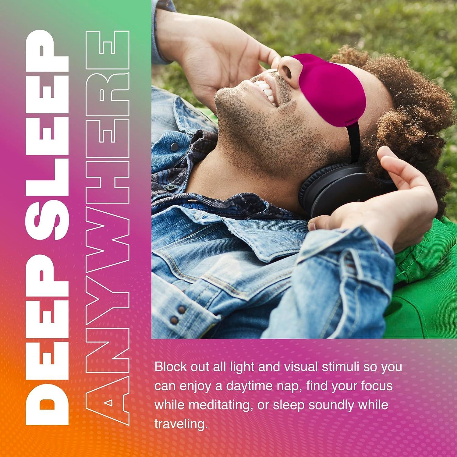 Nidra Sleep Mask for Women and Men Blackout Eye Mask for Longer Deep Rest  3D Comfort Contoured for Side Sleepers Lightweight and Soft Light Blocking  for Travel Yoga Sleeping - Pink