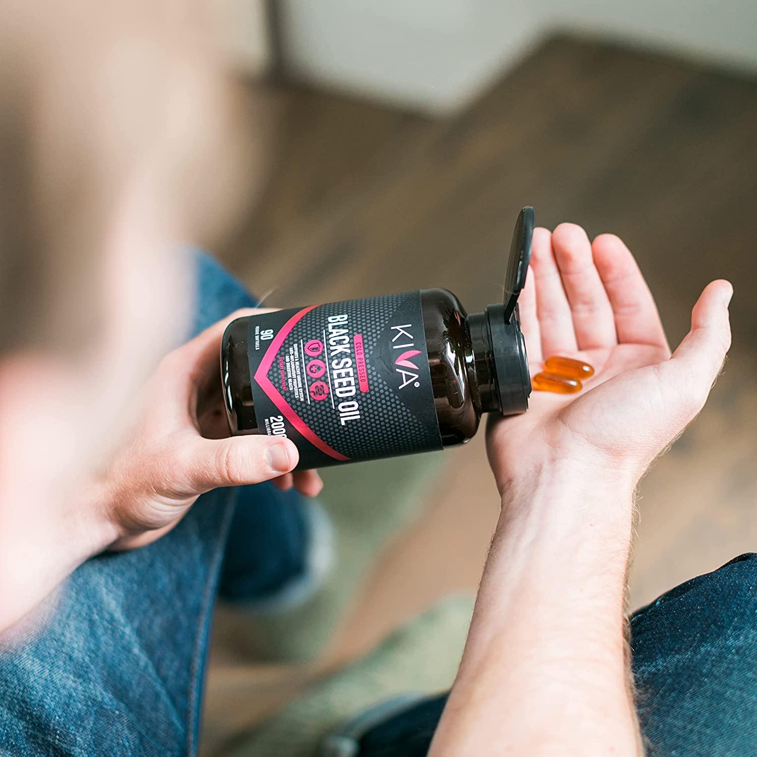 Kiva Black Seed Oil Softgel Capsules 2000mg High Thymoquinone