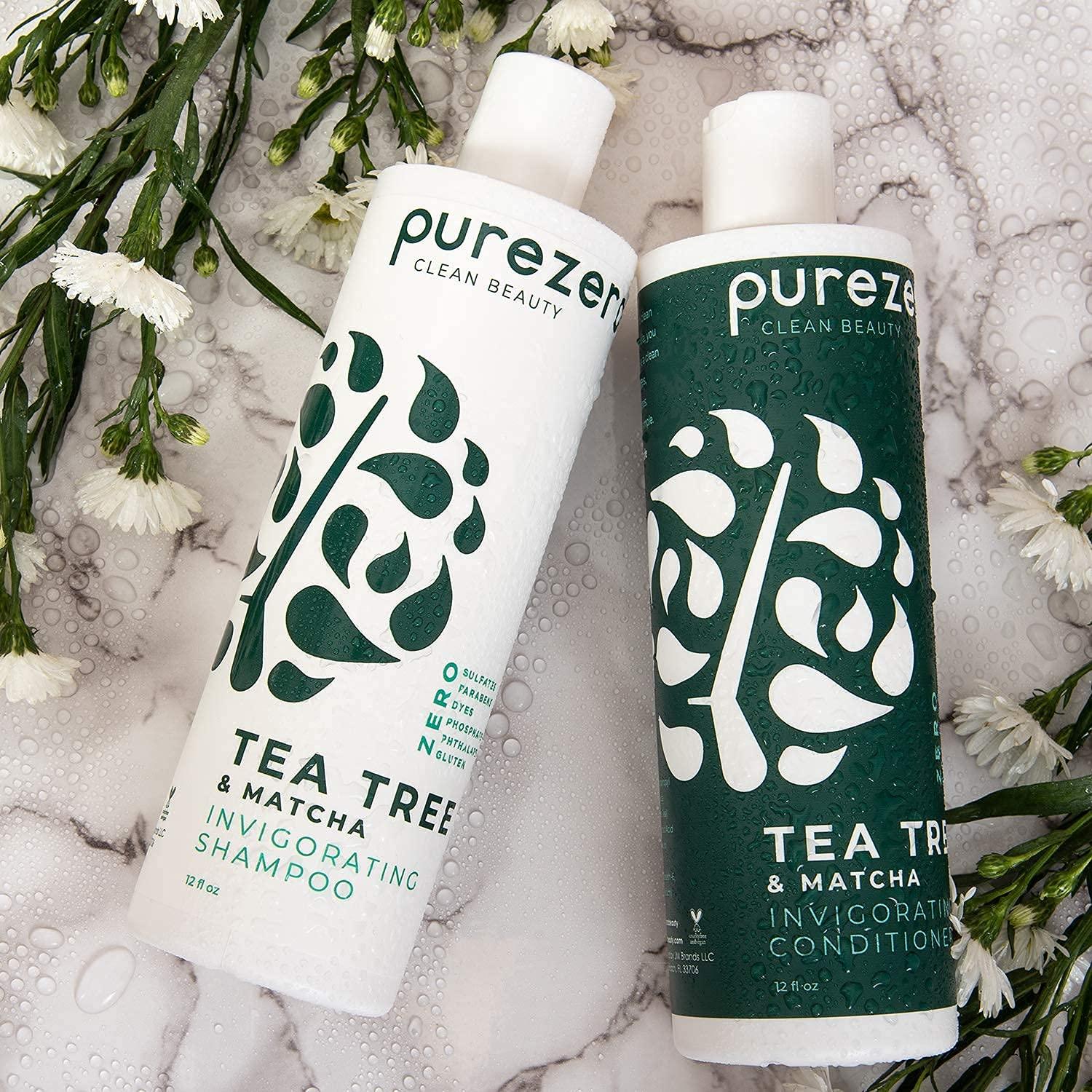 Purezero Tea Tree & Matcha Shampoo and Conditioner Set