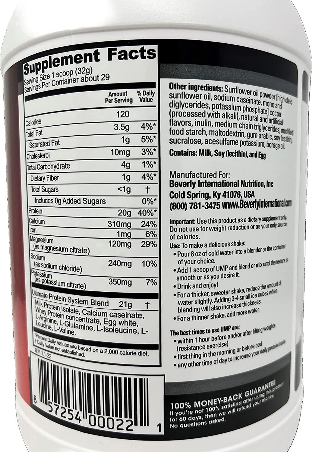 Beverly International UMP Protein Powder 30 servings, Chocolate. Unique