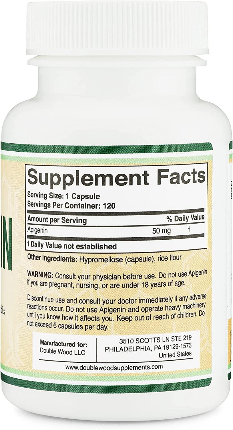 Apigenin Supplement 50mg per Capsule (120 Count) Natural