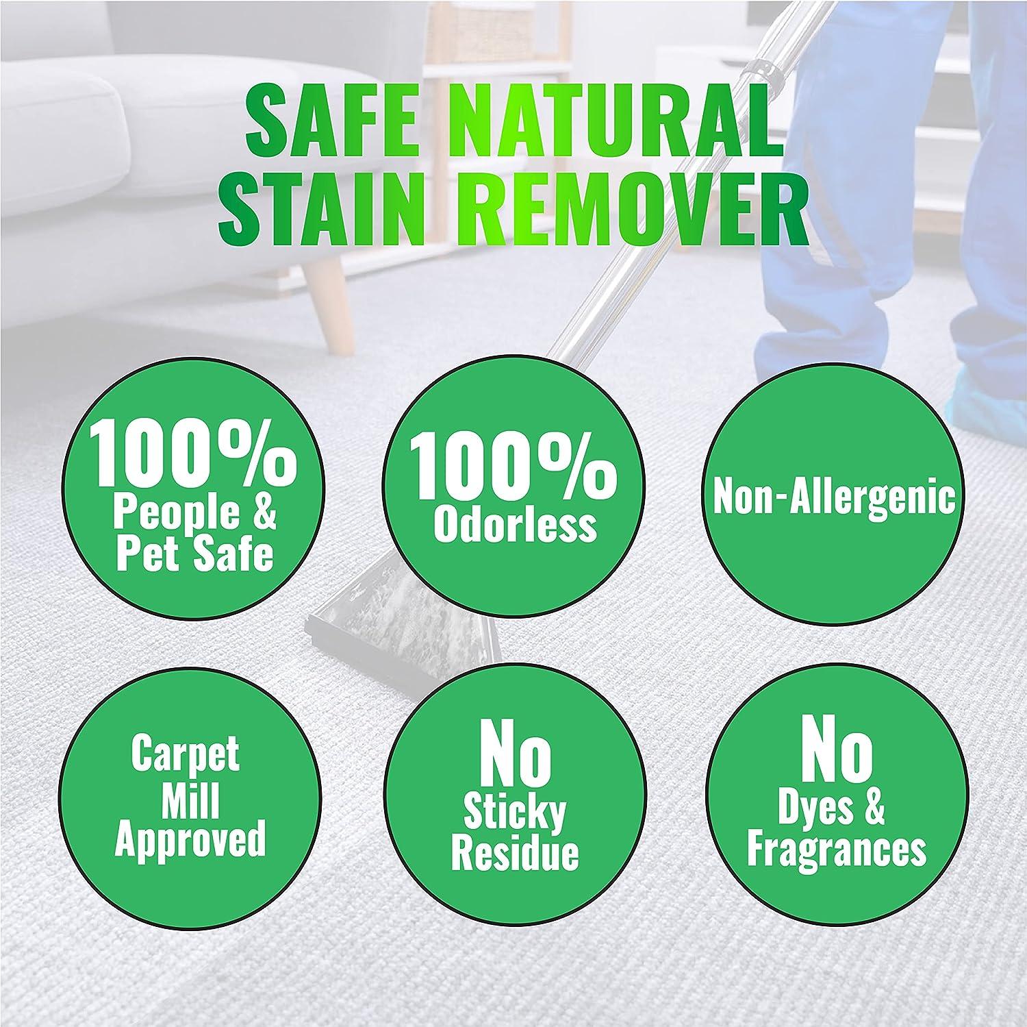 Carpet Details Carpet Stain Remover- Safe Natural Mineral Based Carpet  Cleaner Solution- Use on Tile, Grout, Laminate and Wood Floors, and Carpet-  Perfect Pet Carpet Cleaner- Gallon- Made in the USA 1