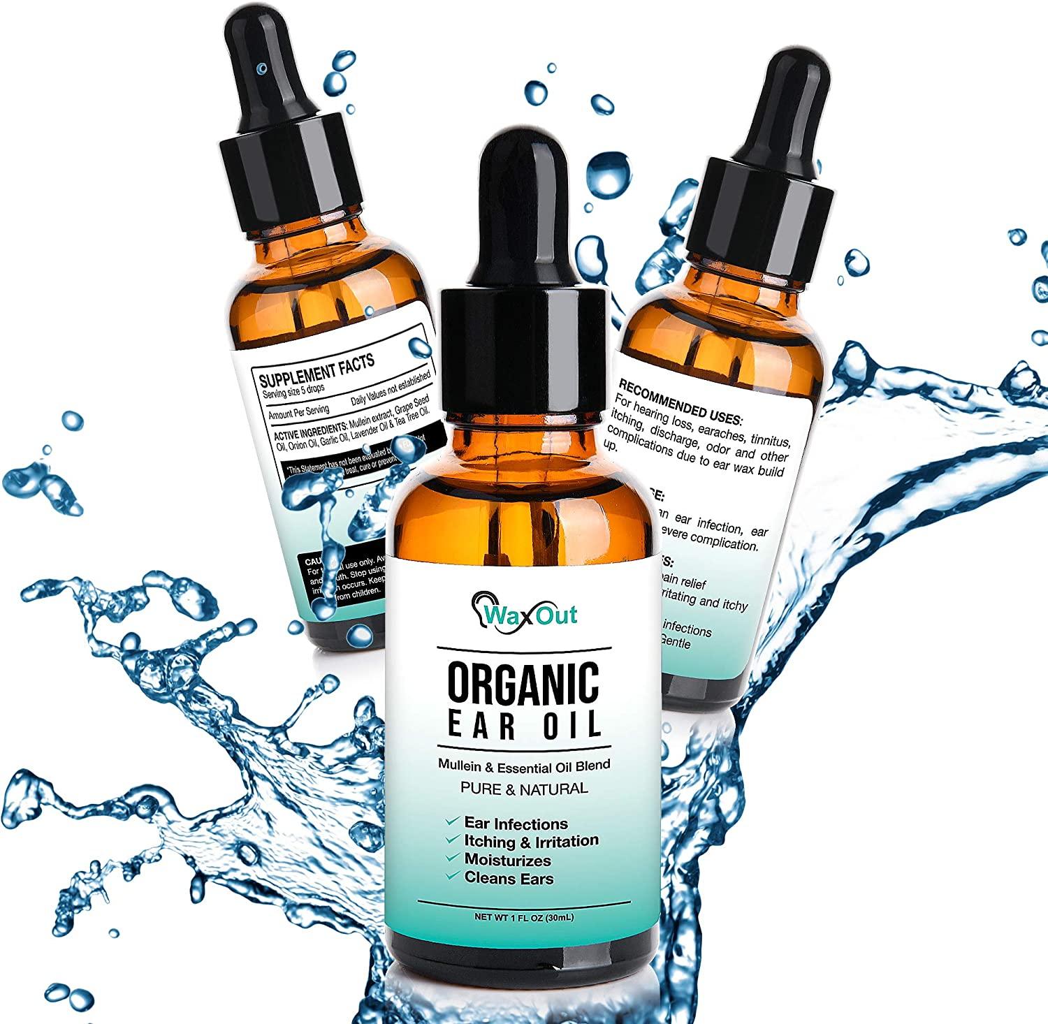 Natural Mullein Ear Wax Removal Oil with Garlic Pain Relief Drops