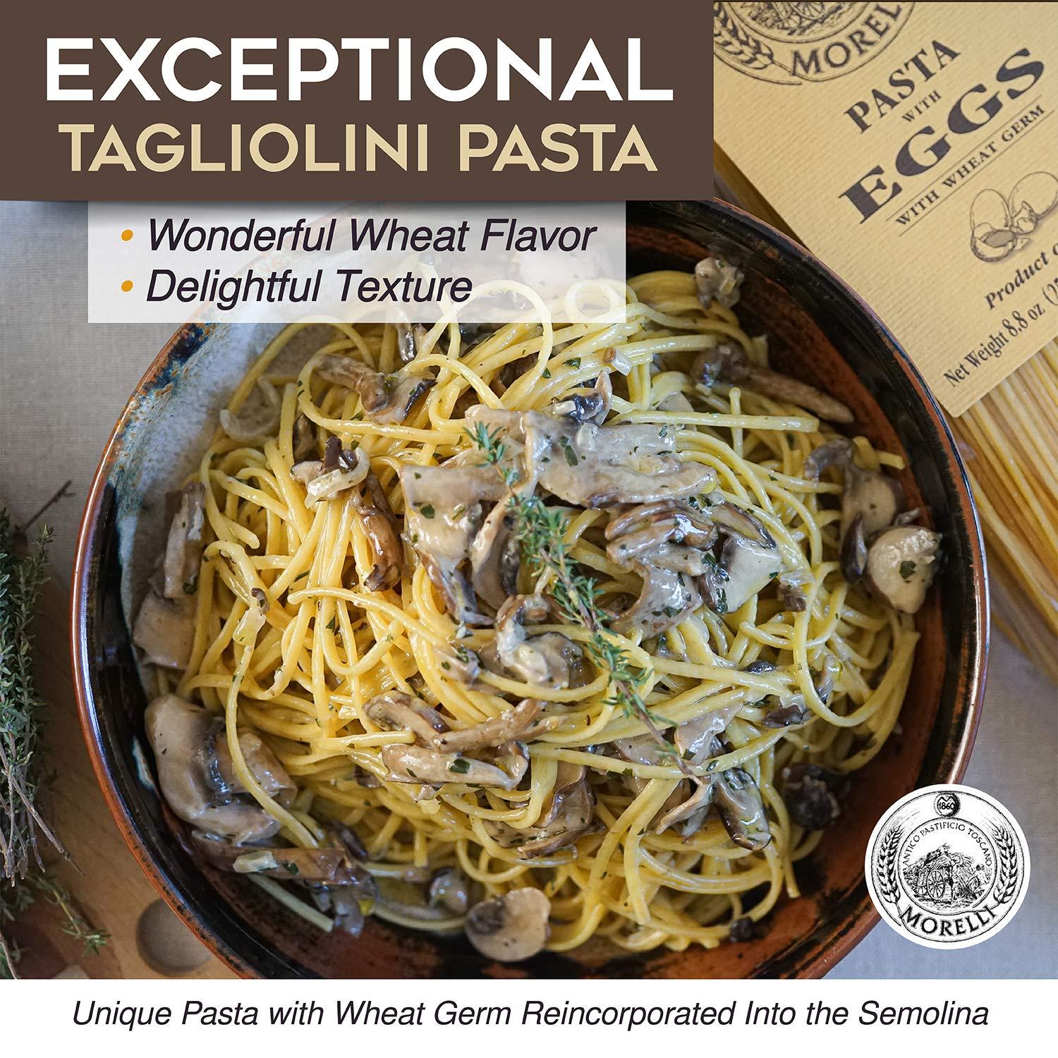 Morelli Pasta Egg Tagliolini Italian Pasta -Gourmet Pasta - Handmade in  Small Batches - Imported Italian Pasta Noodles - Durum Wheat Semolina Pasta  - 8.8 Oz / 250gr (Pack of 2) 8.8 Ounce (Pack of 2)