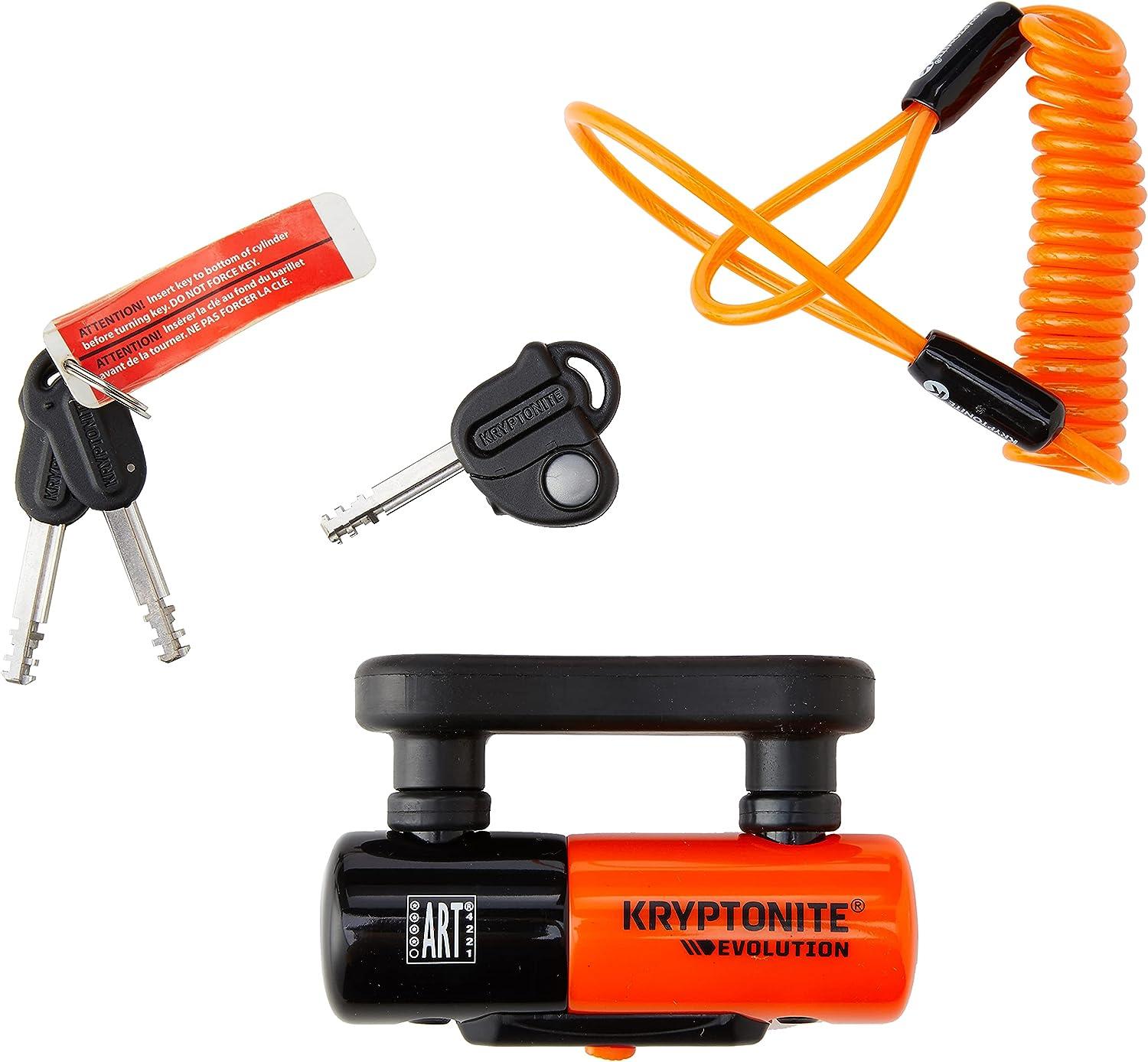 Kryptonite Evolution Compact Disc Lock- Orange 13mm Hardened Steel