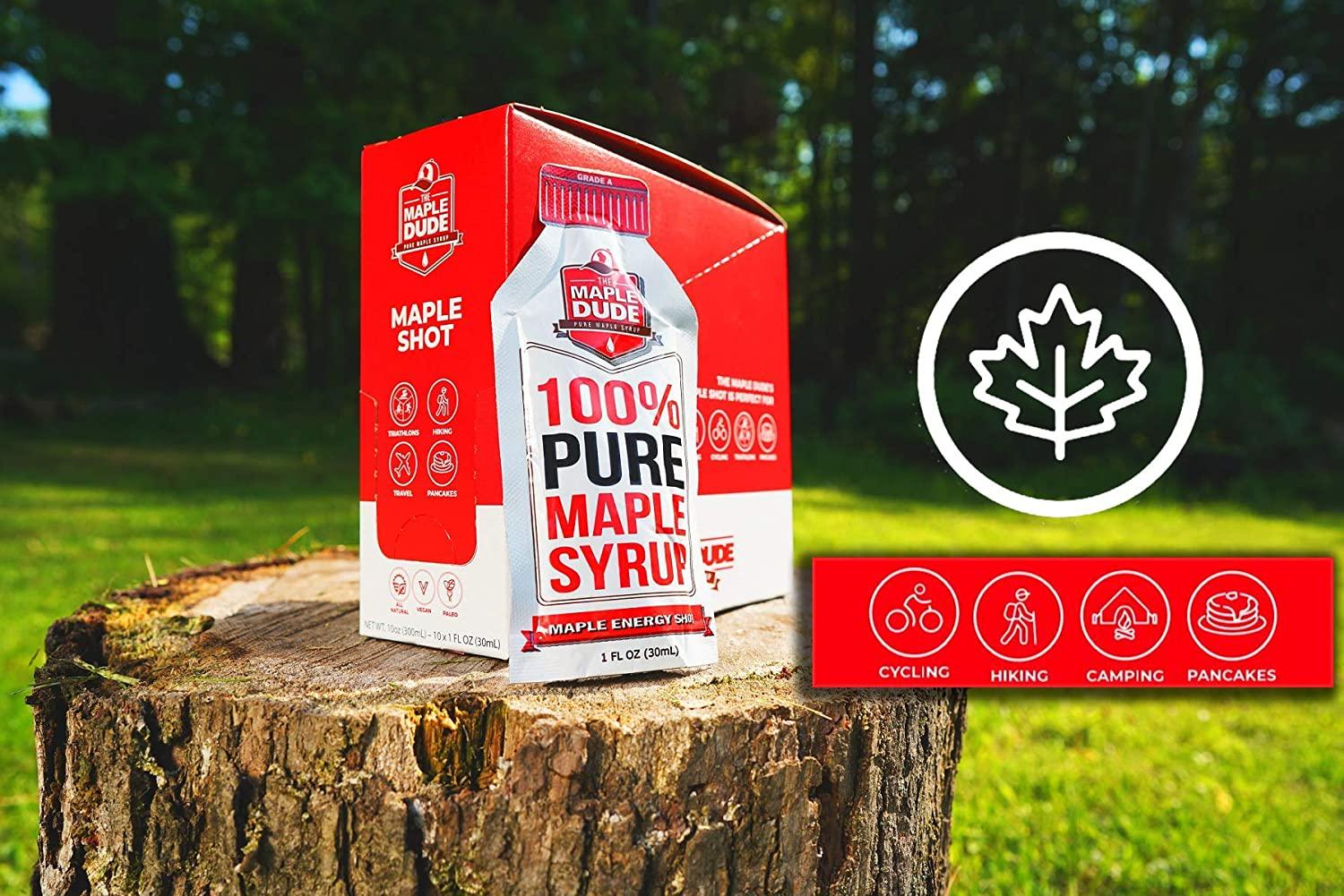 Maple Shot 100 REAL Maple Syrup Travel Size Hiking Cycling