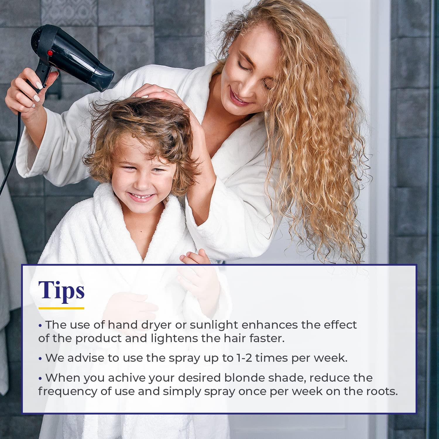 Camomila Intea Hair Lightener For Kids– Premium Sun Lightening Spray for  Hair – Chamomile hair lightener spray for Naturally Lighten Hair – No  Bleach/Ammonia blonde hair spray – Child-Friendly Formula 