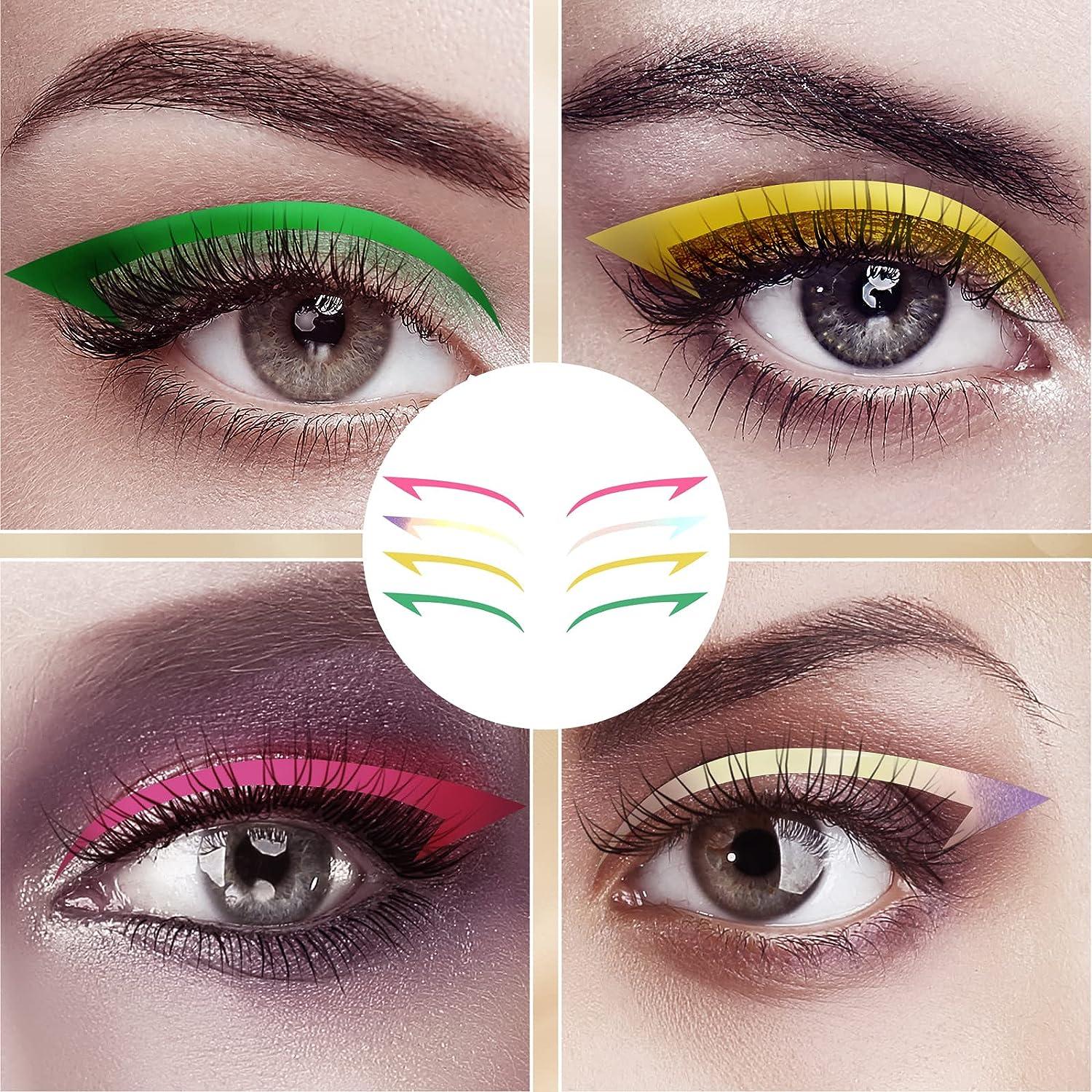 Dansib 36 Pairs Glitter Eyeliner Stickers Reusable, Waterproof