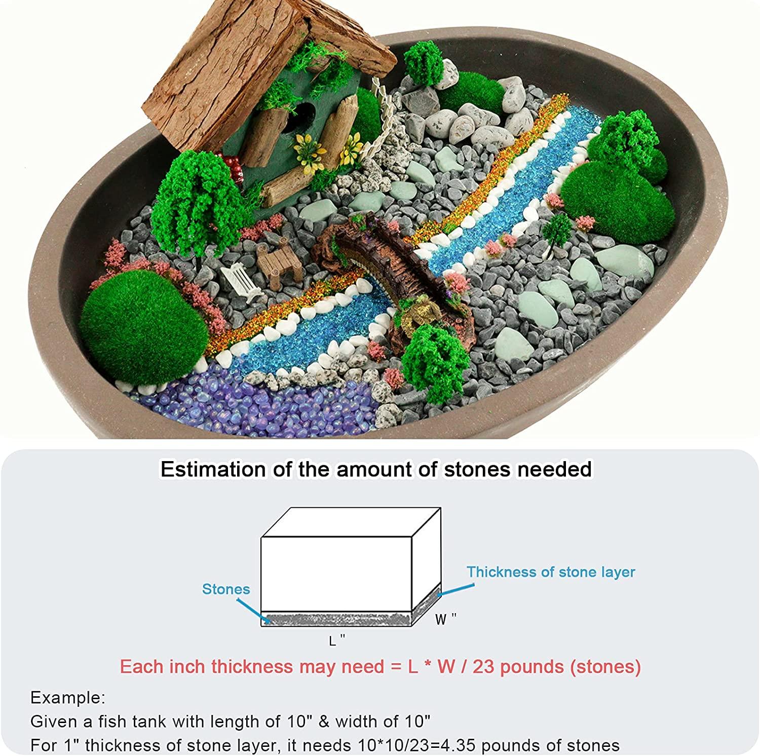 BXI Decorative Stones 2.2 Pounds Aquarium Gravel, Fish Tank Pebbles, Natural Pebbles and