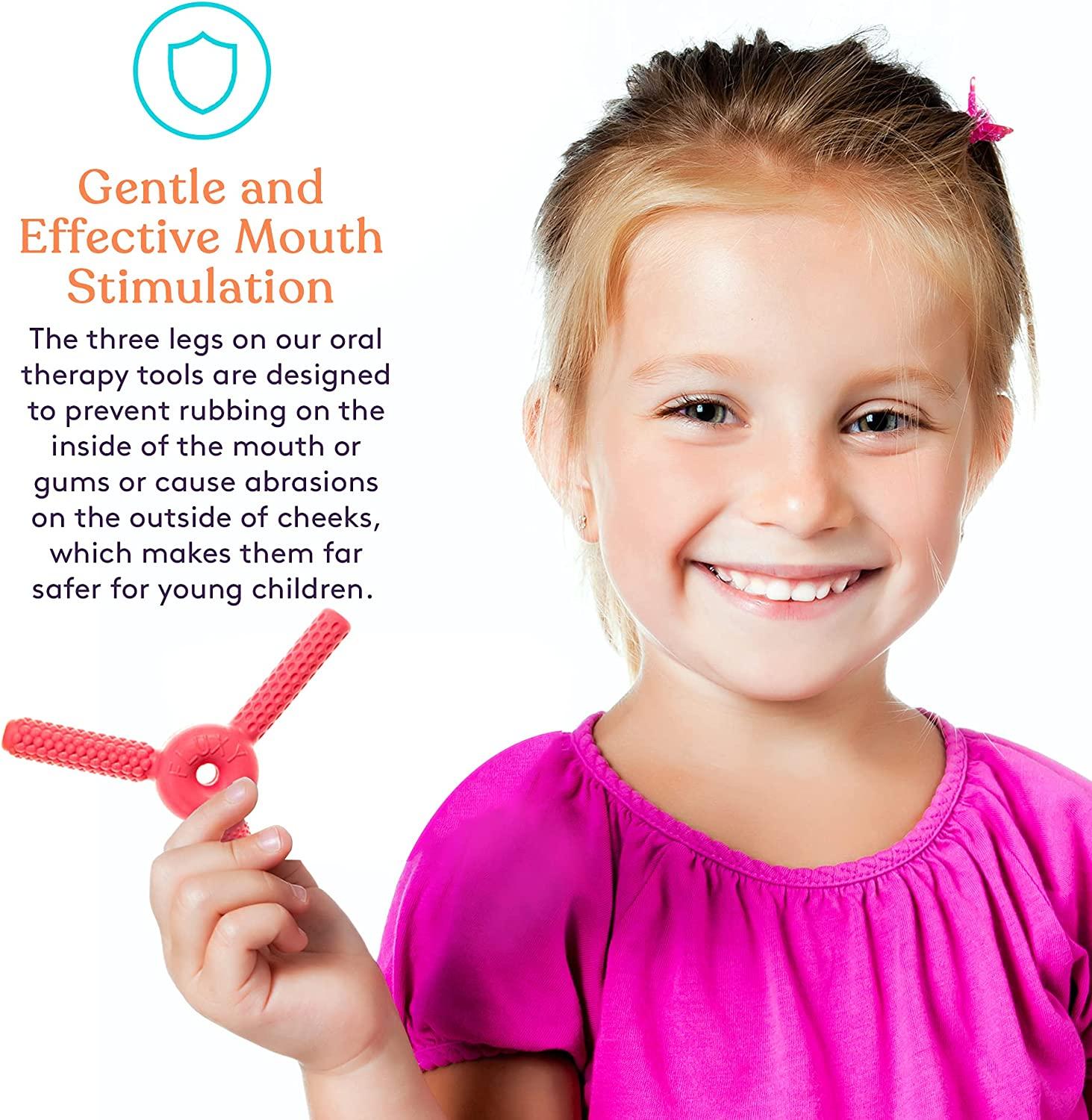 FLUXY Oral Motor Tool Therapy Sensory Motor Aid with 3 Unique Textures Red