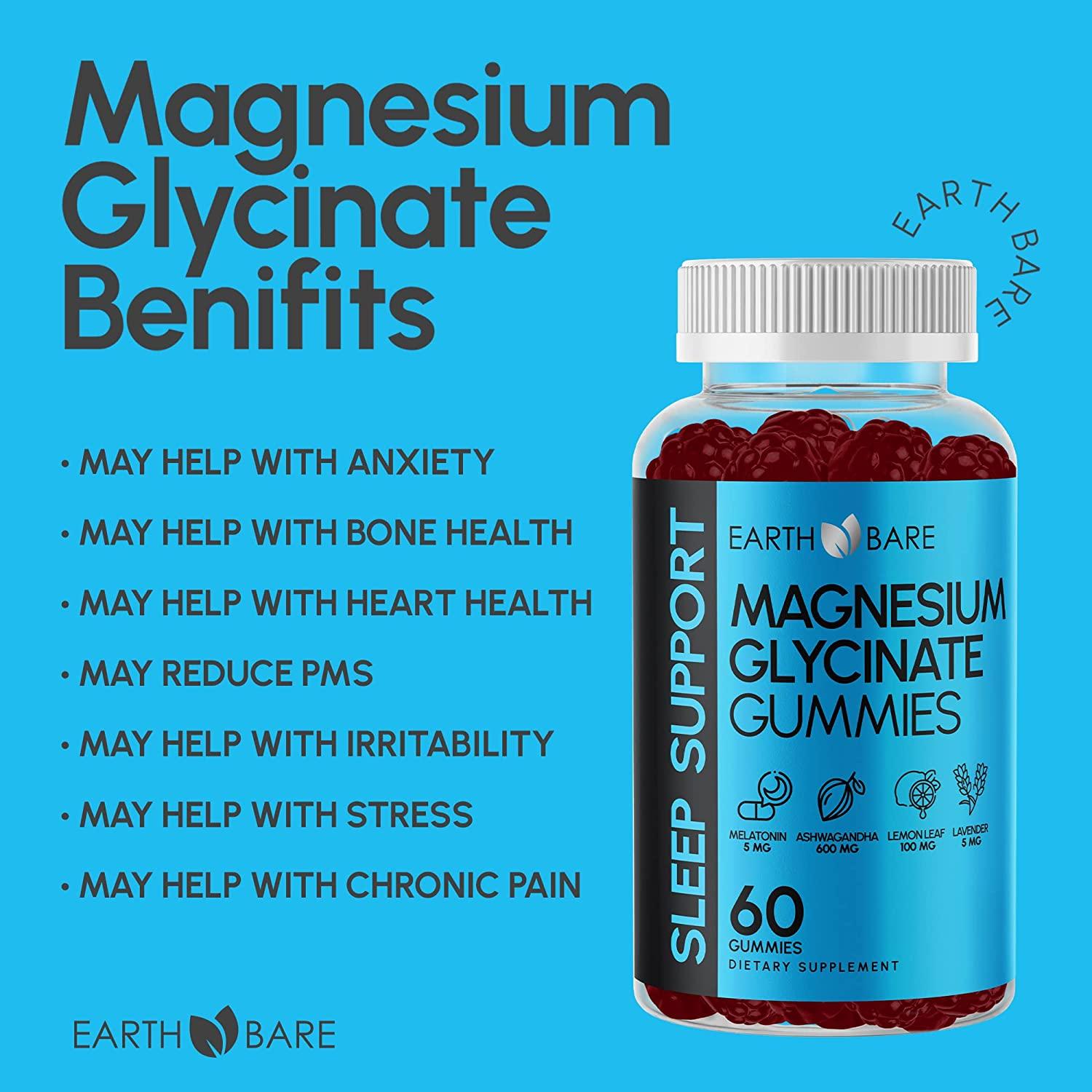 Extra Strength Magnesium Glycinate Gummies with Melatonin, Ashwagandha
