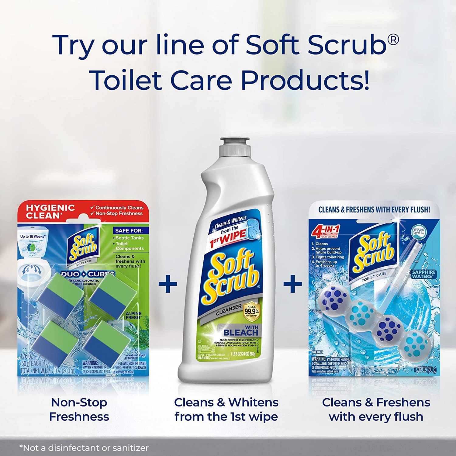 Soft Scrub inTank Toilet Cleaner DuoCubes, Alpine Fresh, 4Count