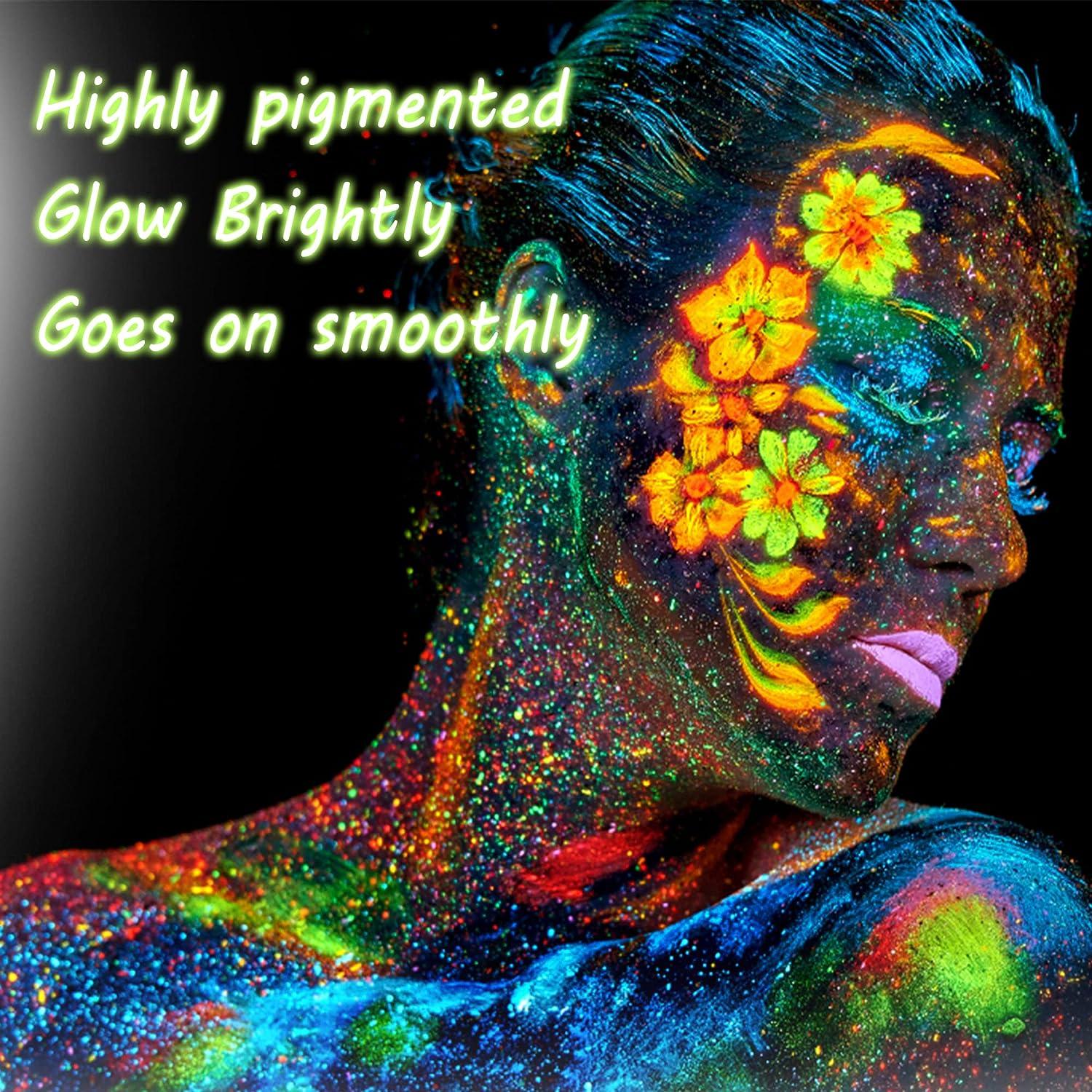 Dropship CC Beauty UV Glow Face Body Paint Palette, 8 Neon Glow In Black  Lights Face