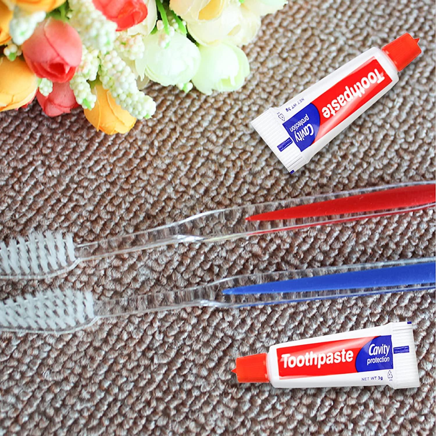 Disposable Toothbrushes with Toothpaste 200pcs (5 Colors)