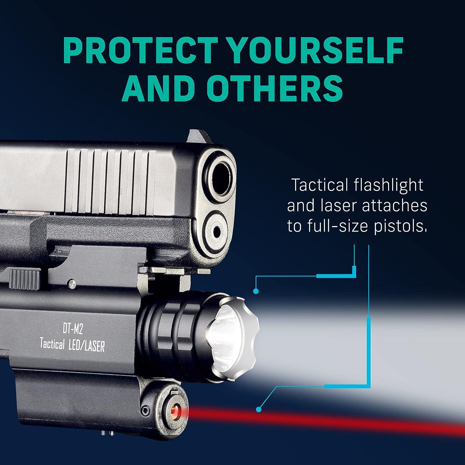 DefendTek Gun Flashlights Rechargeable, RailMounted Flashlight and