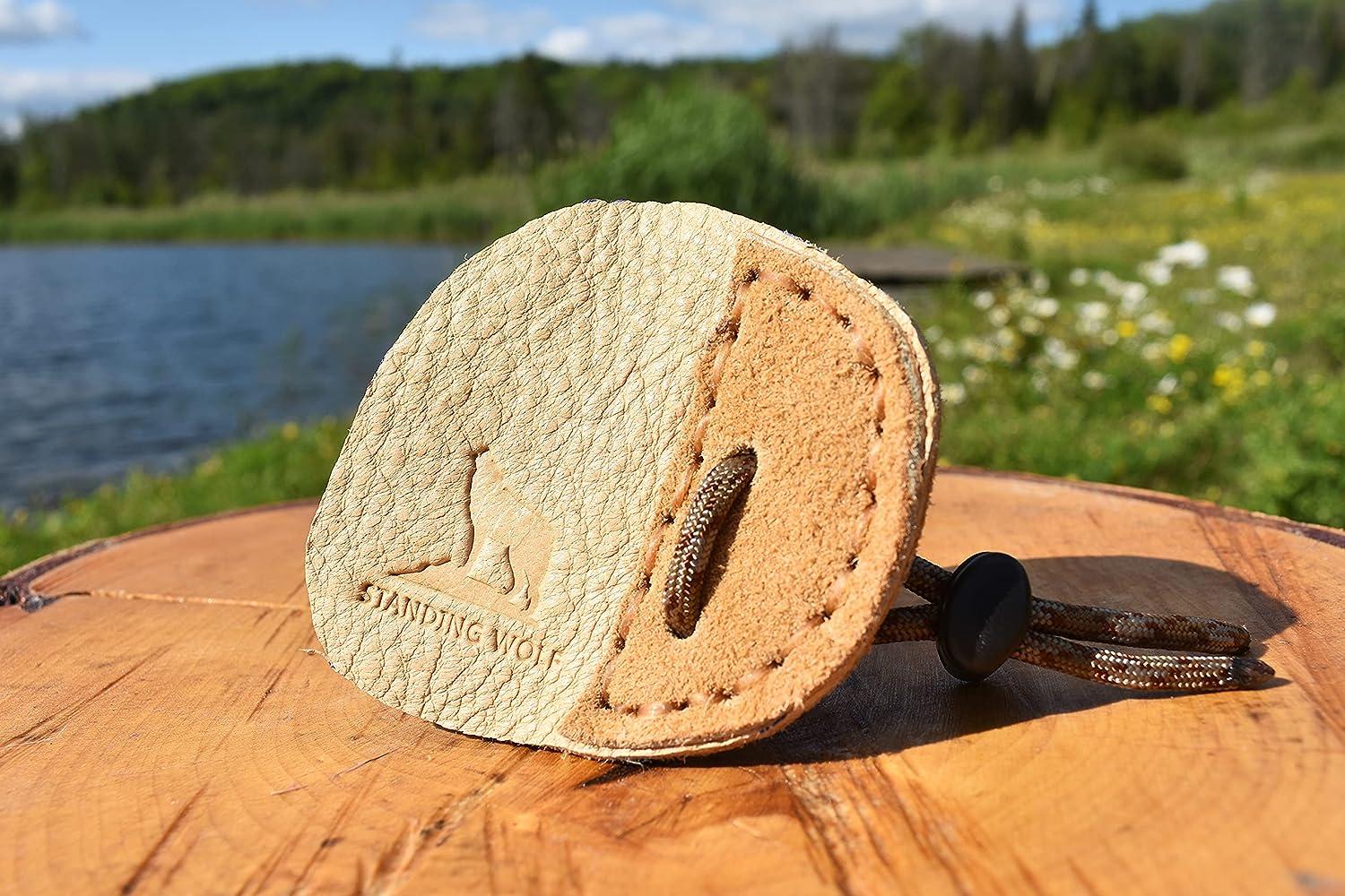 Standing Wolf Traditional Moose Leather Finger Tab for Archery