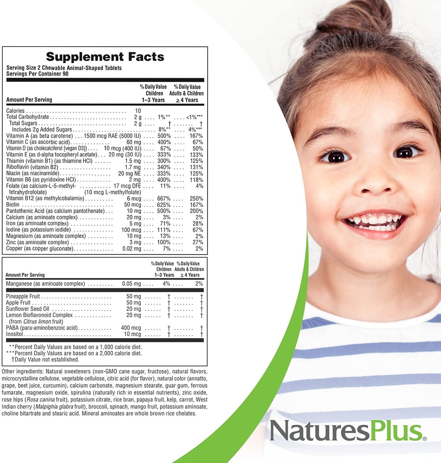 NaturesPlus Animal Parade Children's Chewable Multivitamin 180 Animal