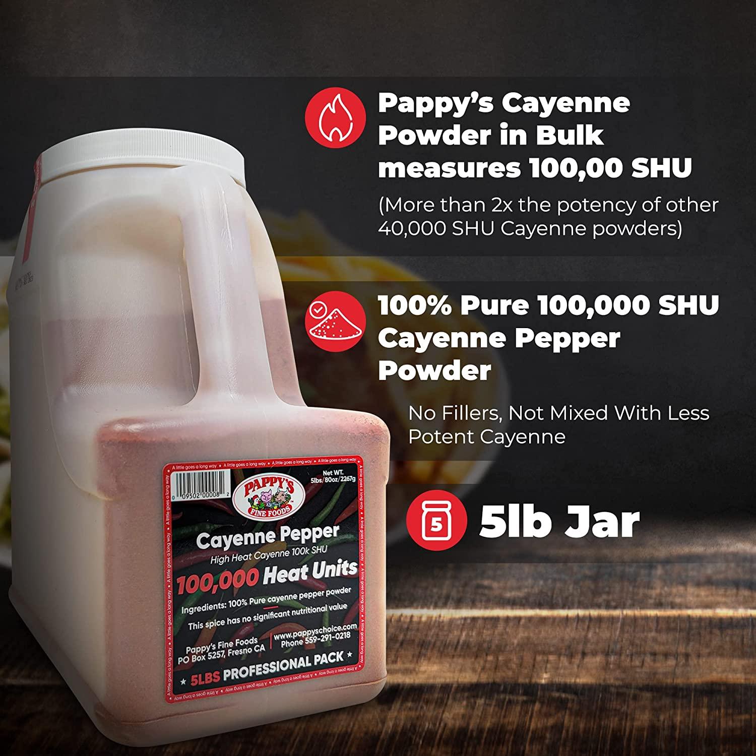 Cayenne Pepper Powder Bulk 100,000 Heat Units 5lb Jar.
