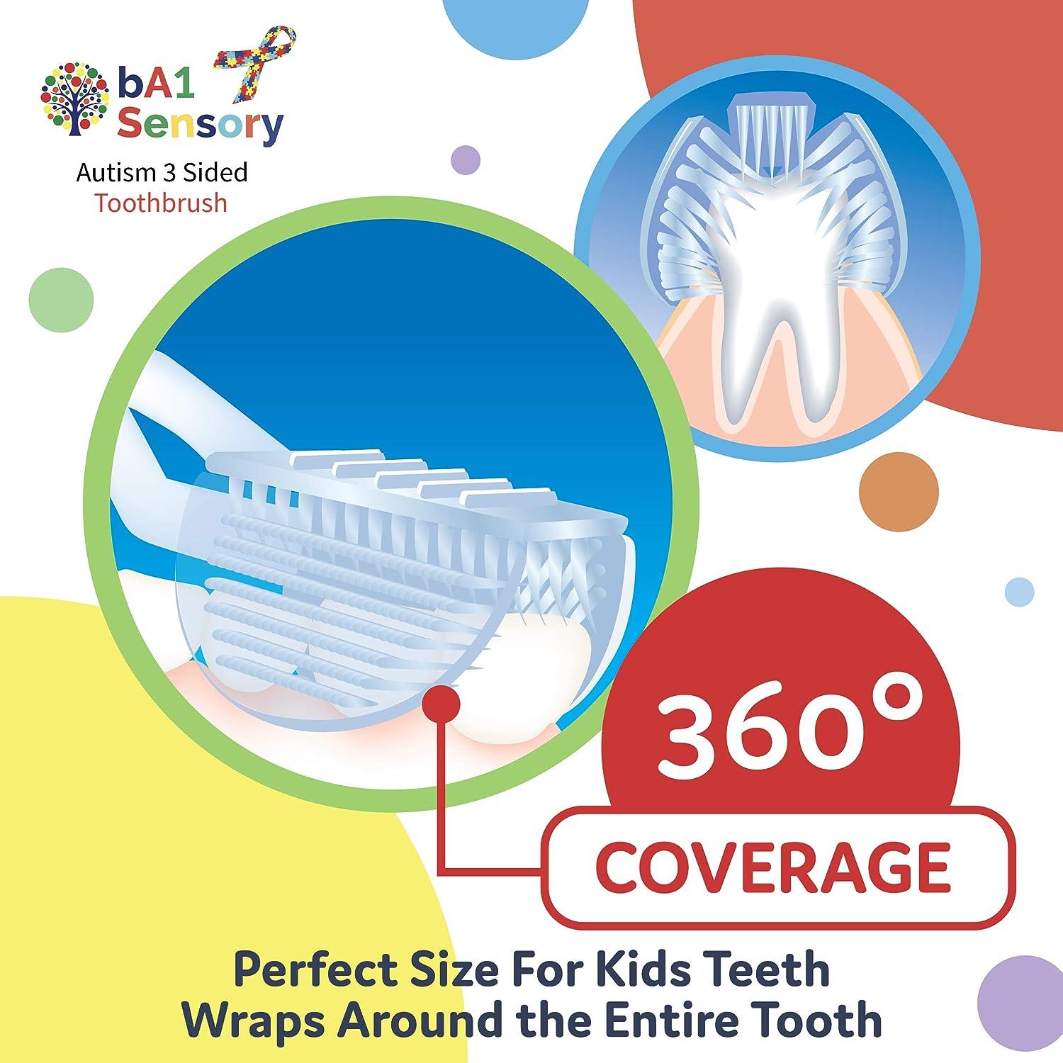 Buzzy bA1 Sensory 3-Sided Autism Toothbrush for Special Needs Kids