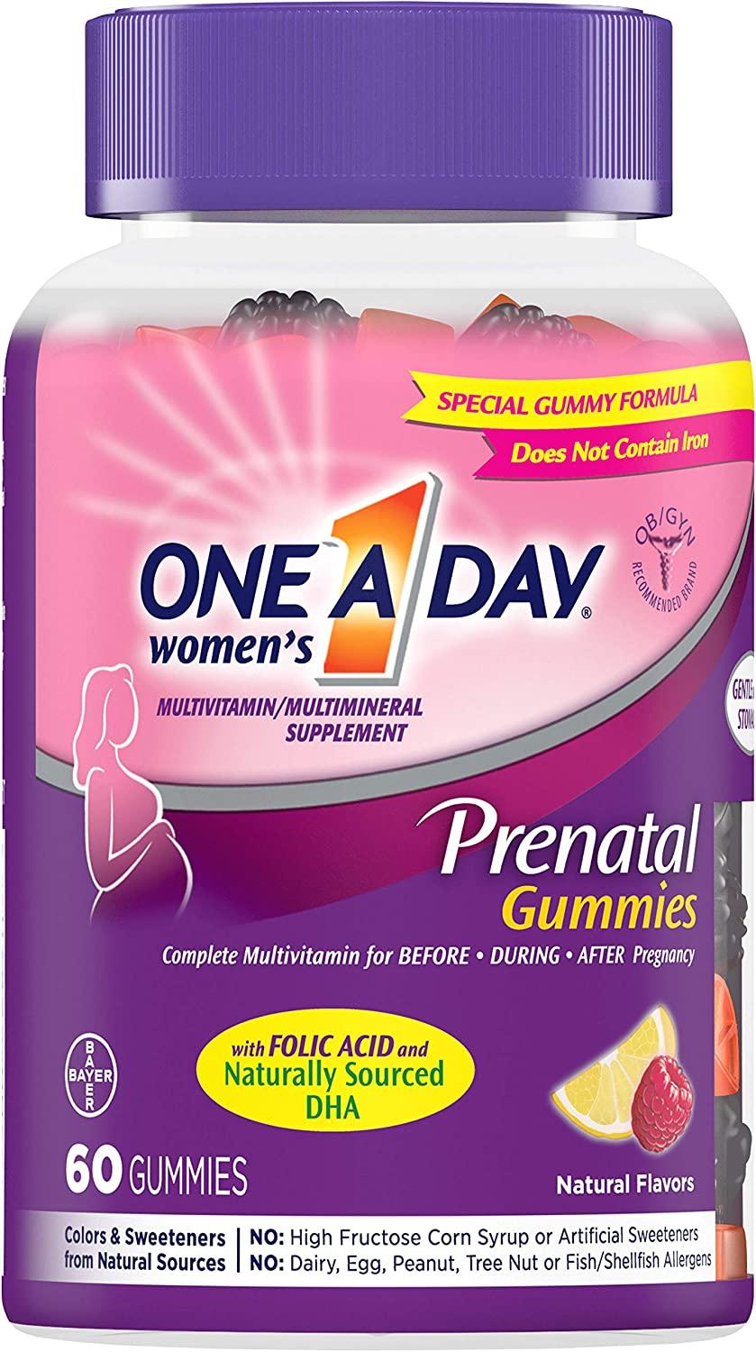One A Day Women's Prenatal Gummies, 60 Count 60 Count (Pack of 1)