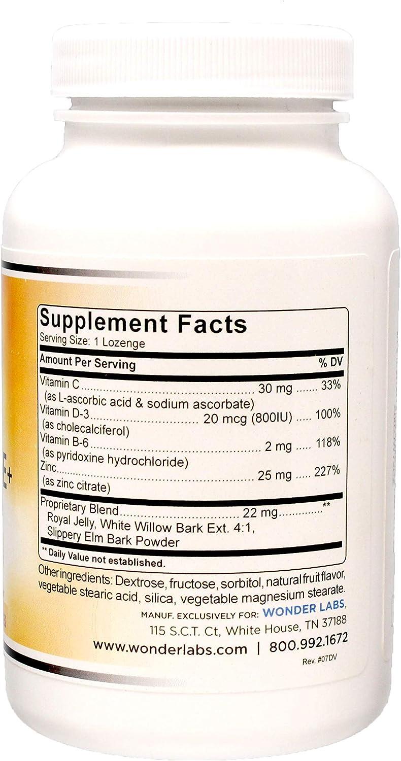 Wonder Laboratories Zinc Lozenges with Vitamin C Fruit Flavored