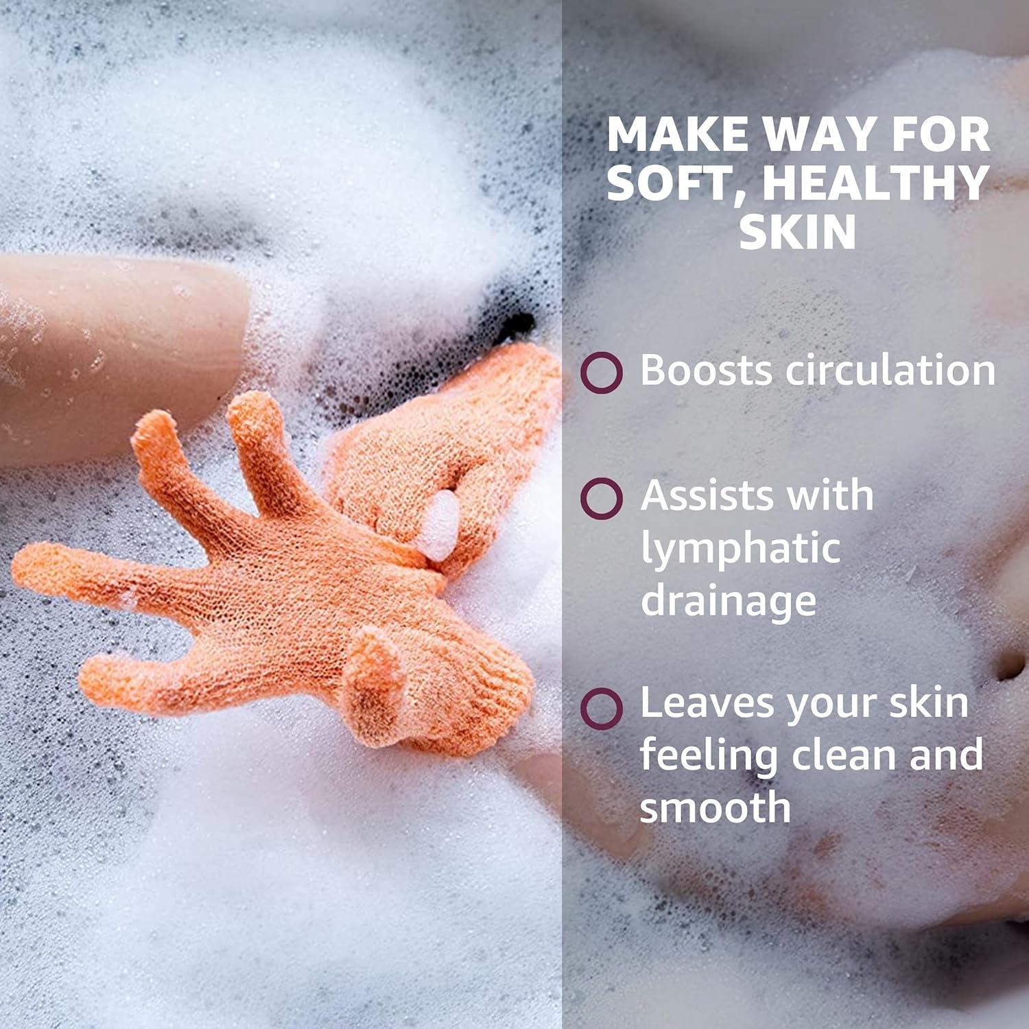 Cleanlogic Bath and Body Exfoliating Gloves Reusable Body Exfoliator