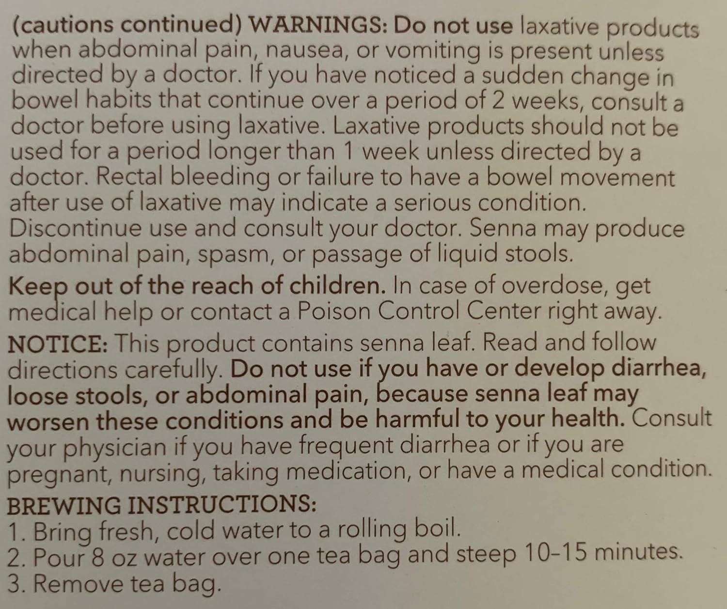 GreenWise Organic Laxative Herbal Supplement Senna Leaf Peppermint
