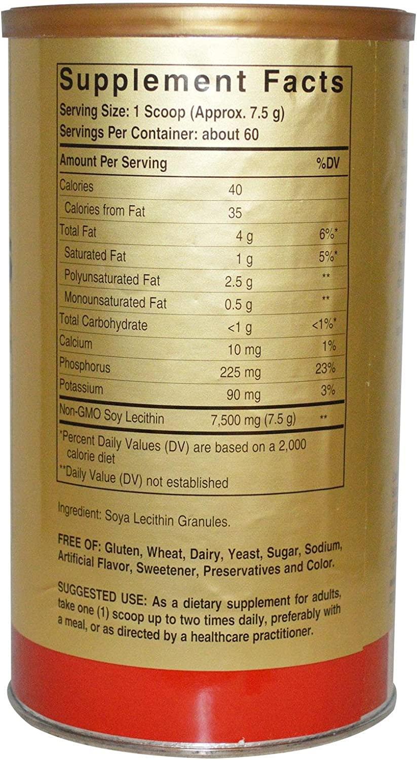 Solgar Soya Lecithin Granules 16 oz NonGMO, Heart Health Support