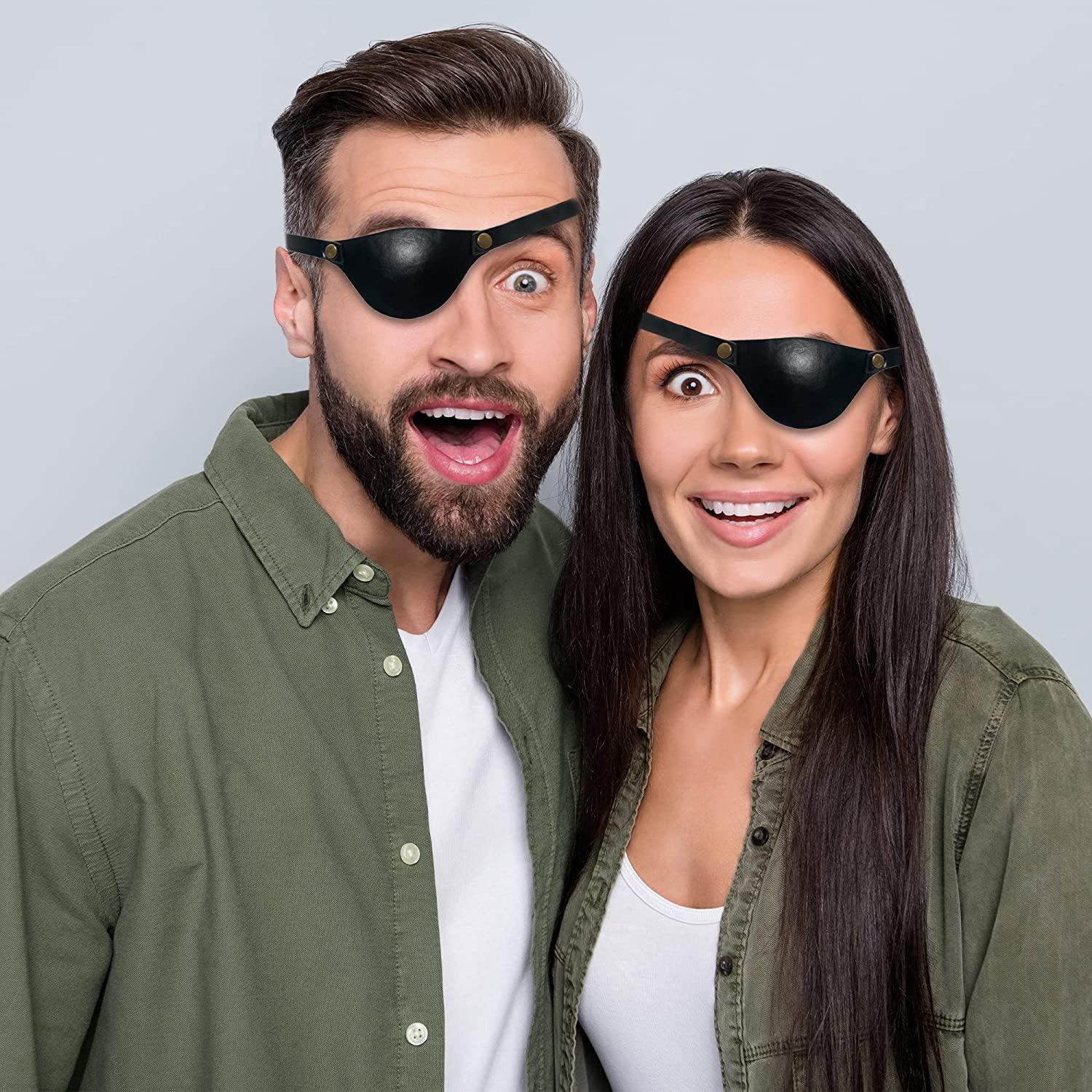Eye Patches for Adults Right and Left Eyes Black Adult Leather