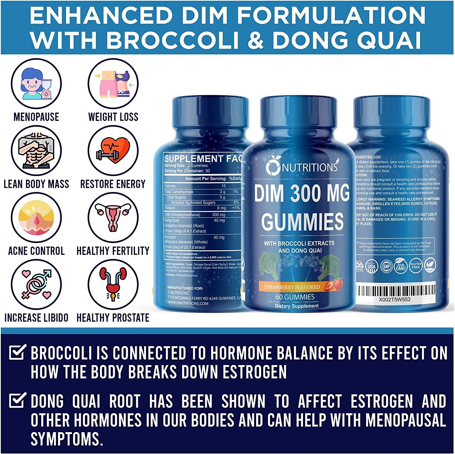 O Nutritions DIM 300 Complex Gummies with Broccoli Extract and Dong