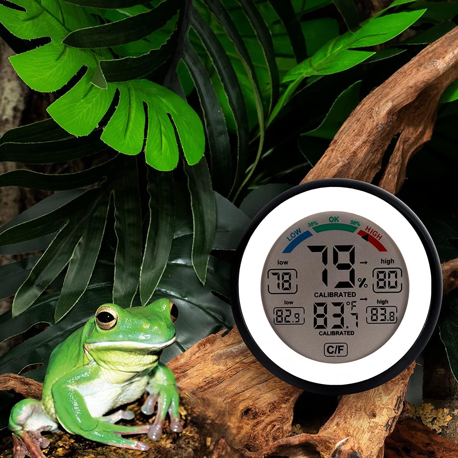 Reptile Terrarium Thermometer Humidity Gauge for Aquarium Tank with