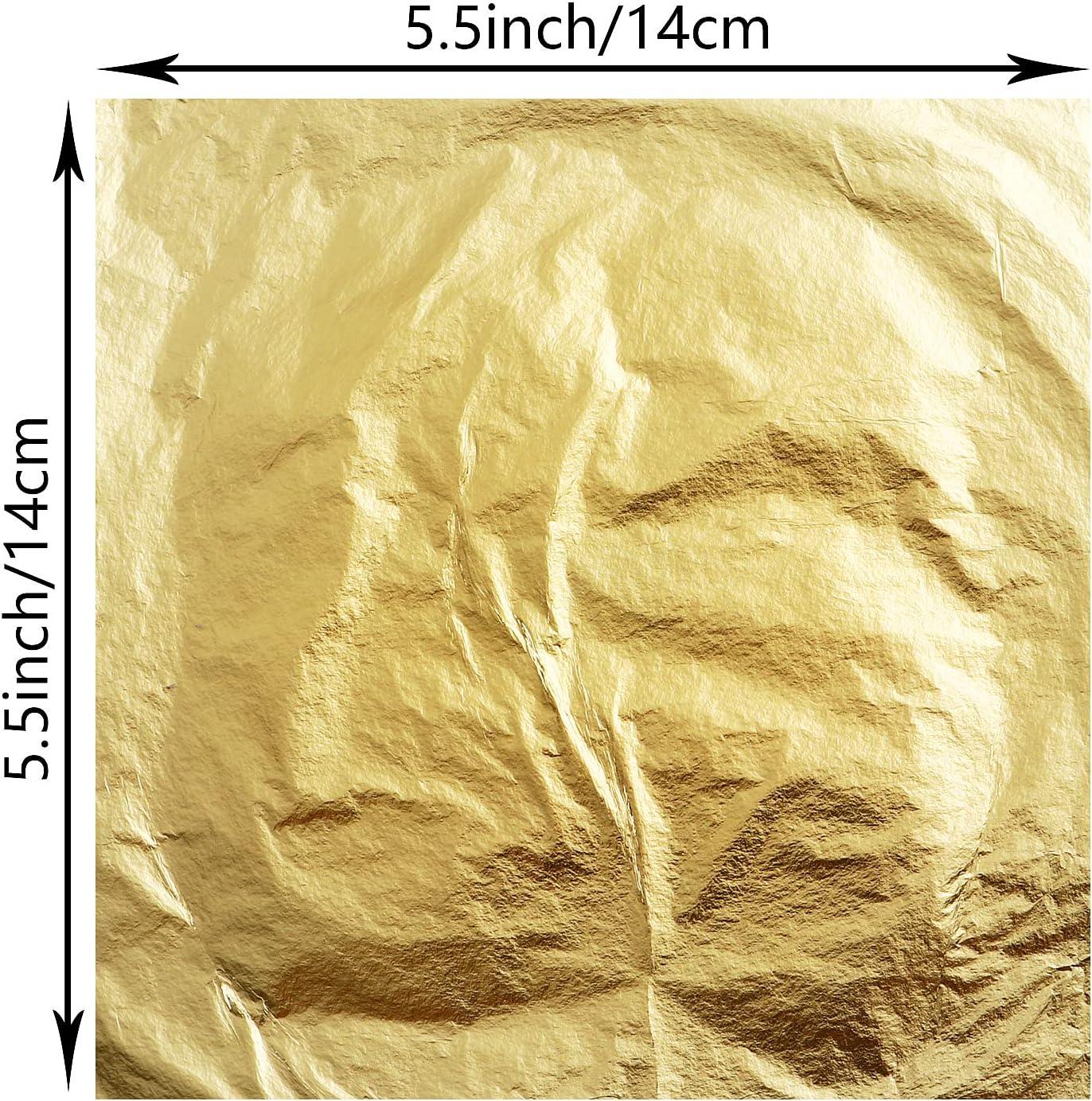 100 Sheets Imitation Gold Leaf for Painting, Arts, Gilding Crafting