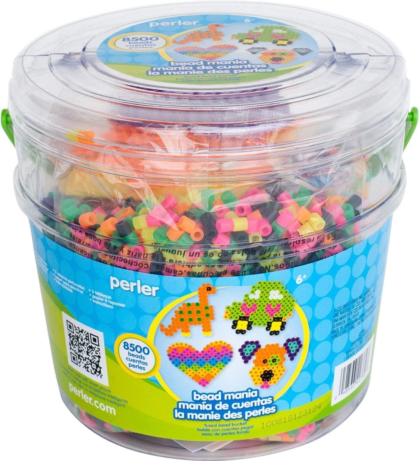 Perler Fuse Activity Bucket for Arts and Crafts, 8500 Beads, One Size,  Multicolor