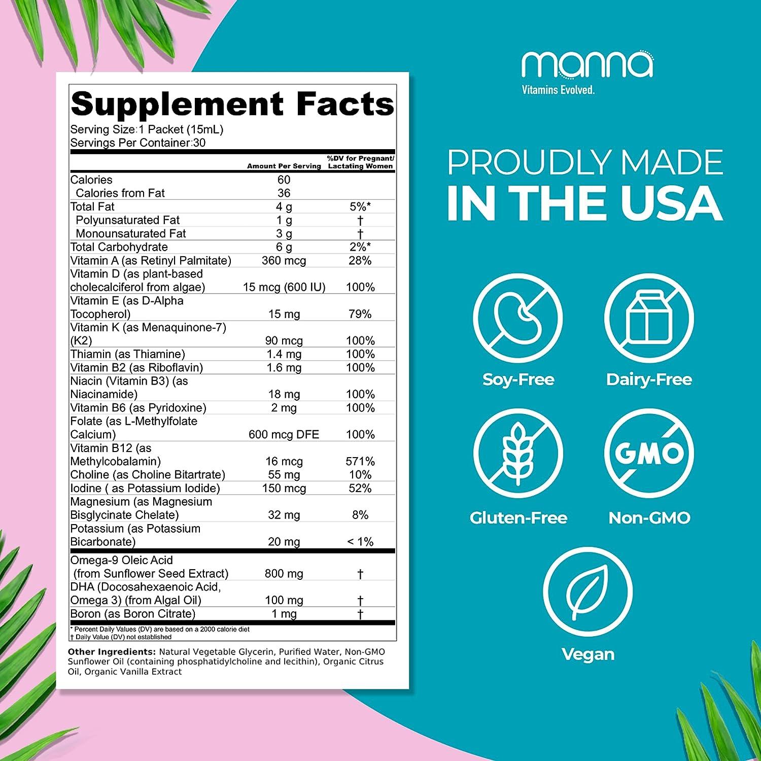 Manna Liposomal Prenatal Complete Liquid Prenatal Vitamins for