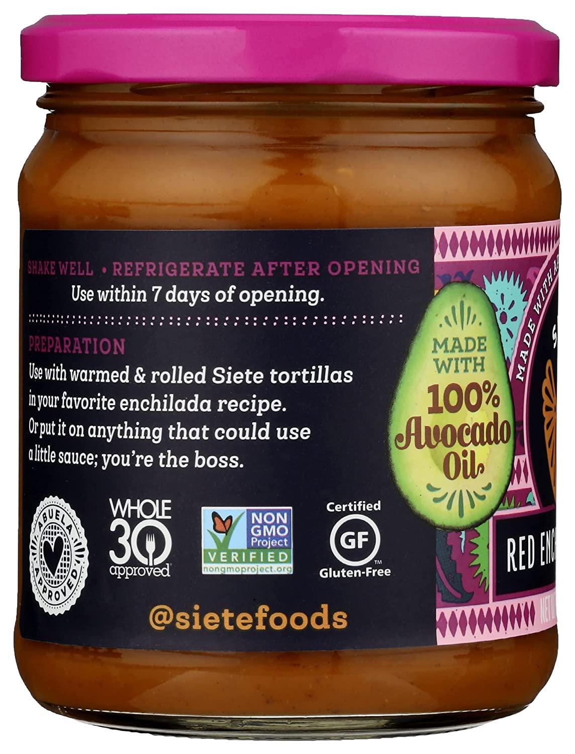 Siete Family Foods Red Enchilada Sauce, 15 OZ