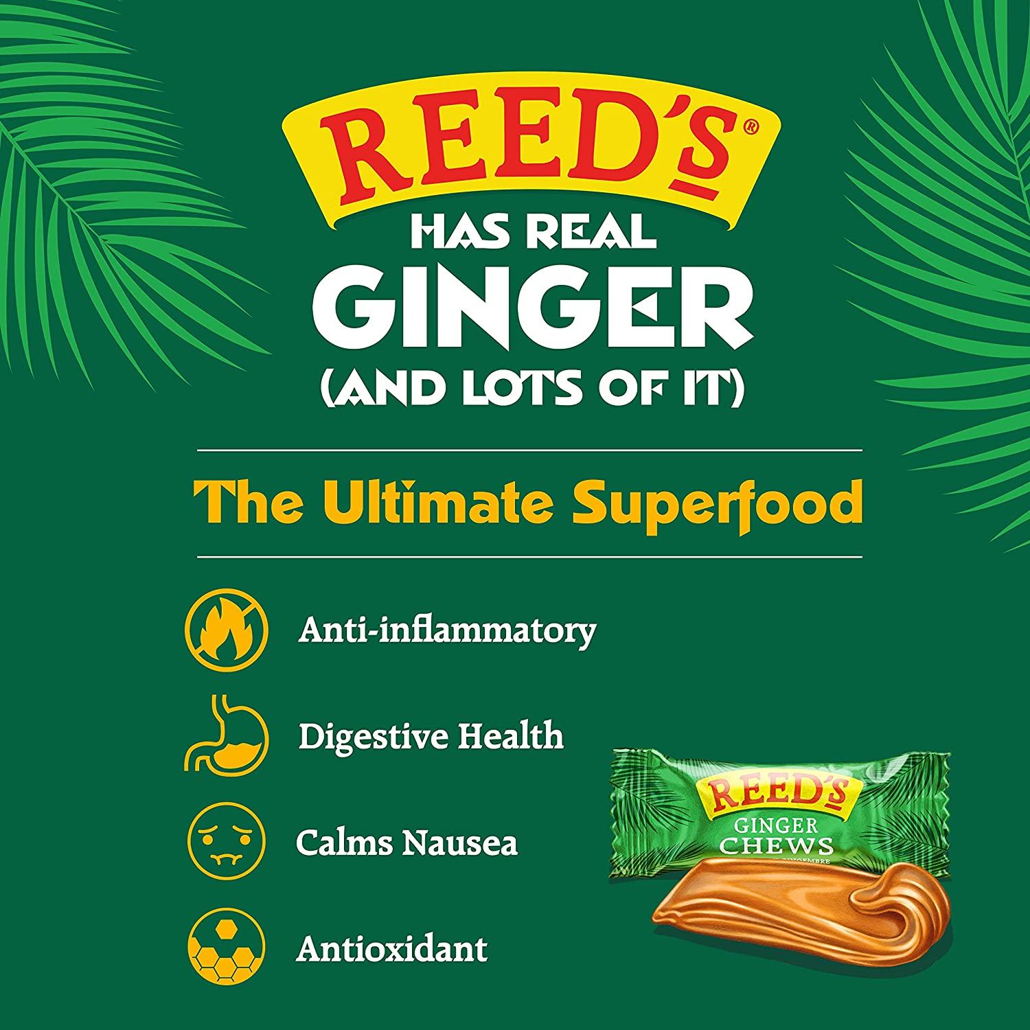 Reed's, Ginger Chews, Delicious All Natural Sweet and Spicy Chewy
