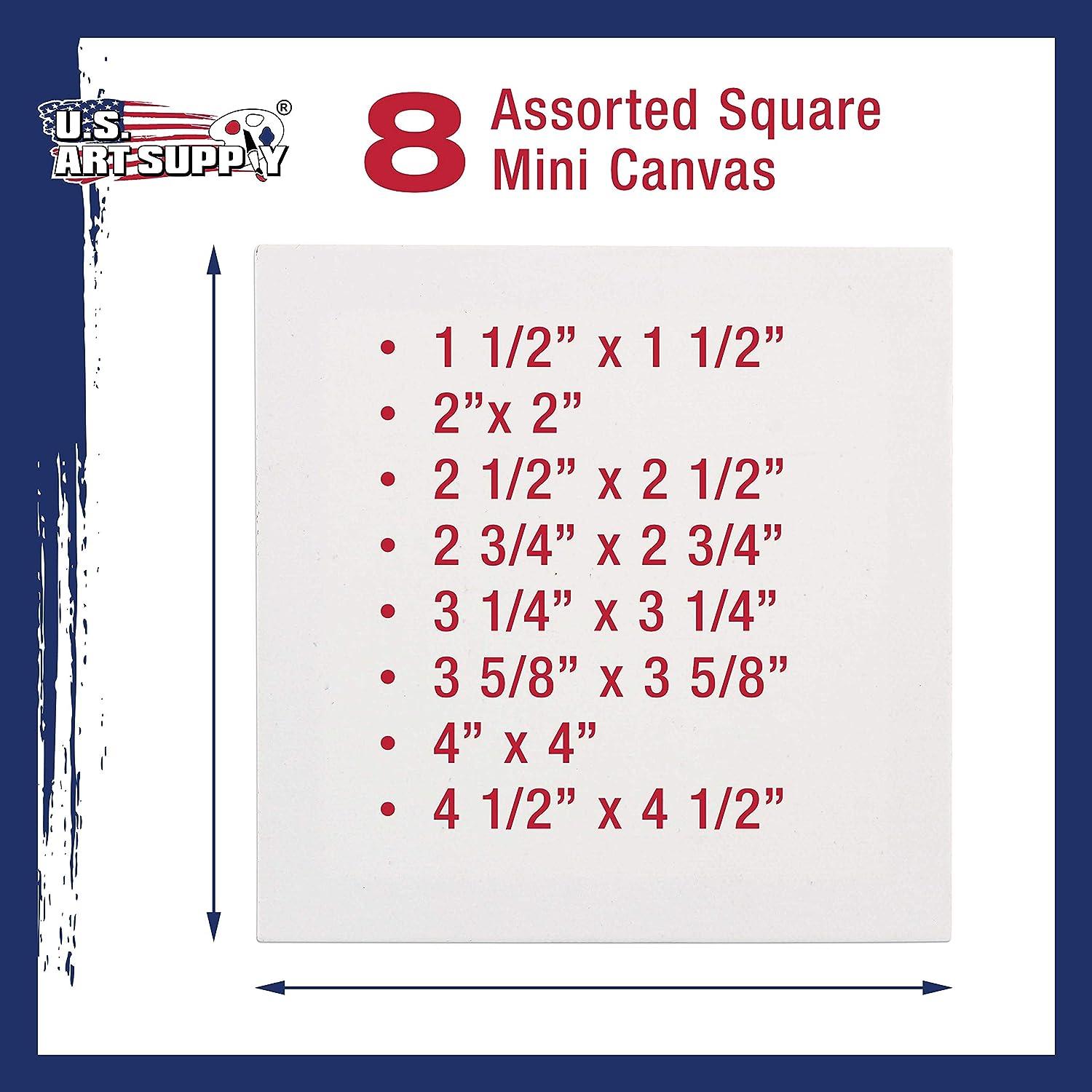 US Art Supply 2 x 3 Mini Professional Primed Stretched Canvas 12-Mini Canvases