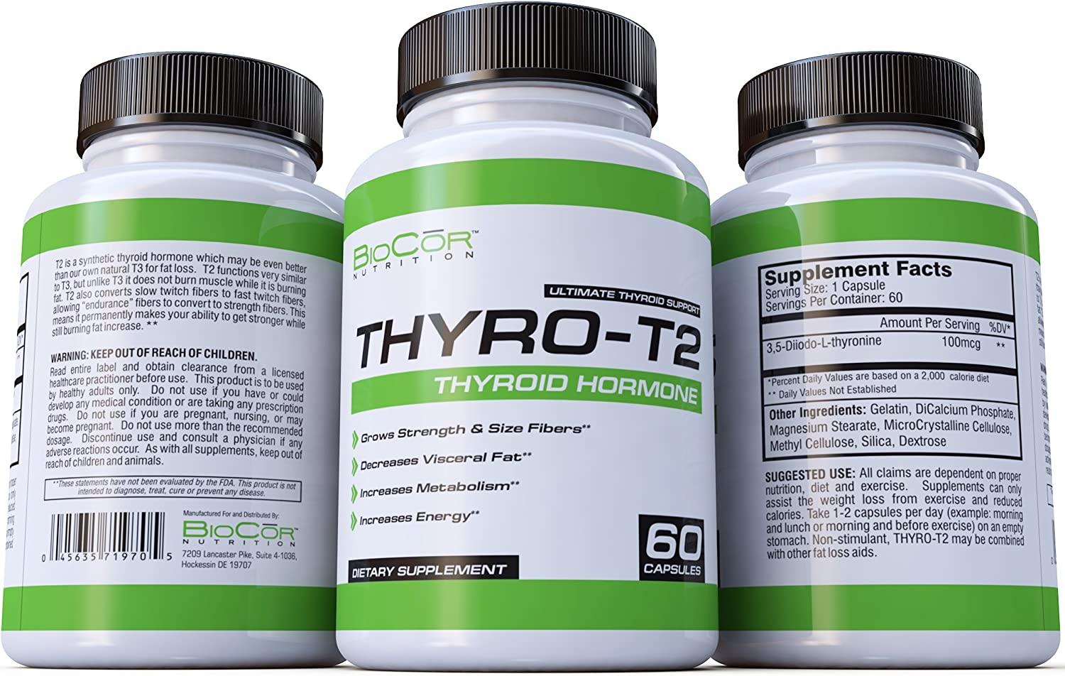 Thyroid Supplements For Weight Loss Reviews BioCor Nutrition Thyro-T2: Thyroid Hormone Fat Burner Supplement