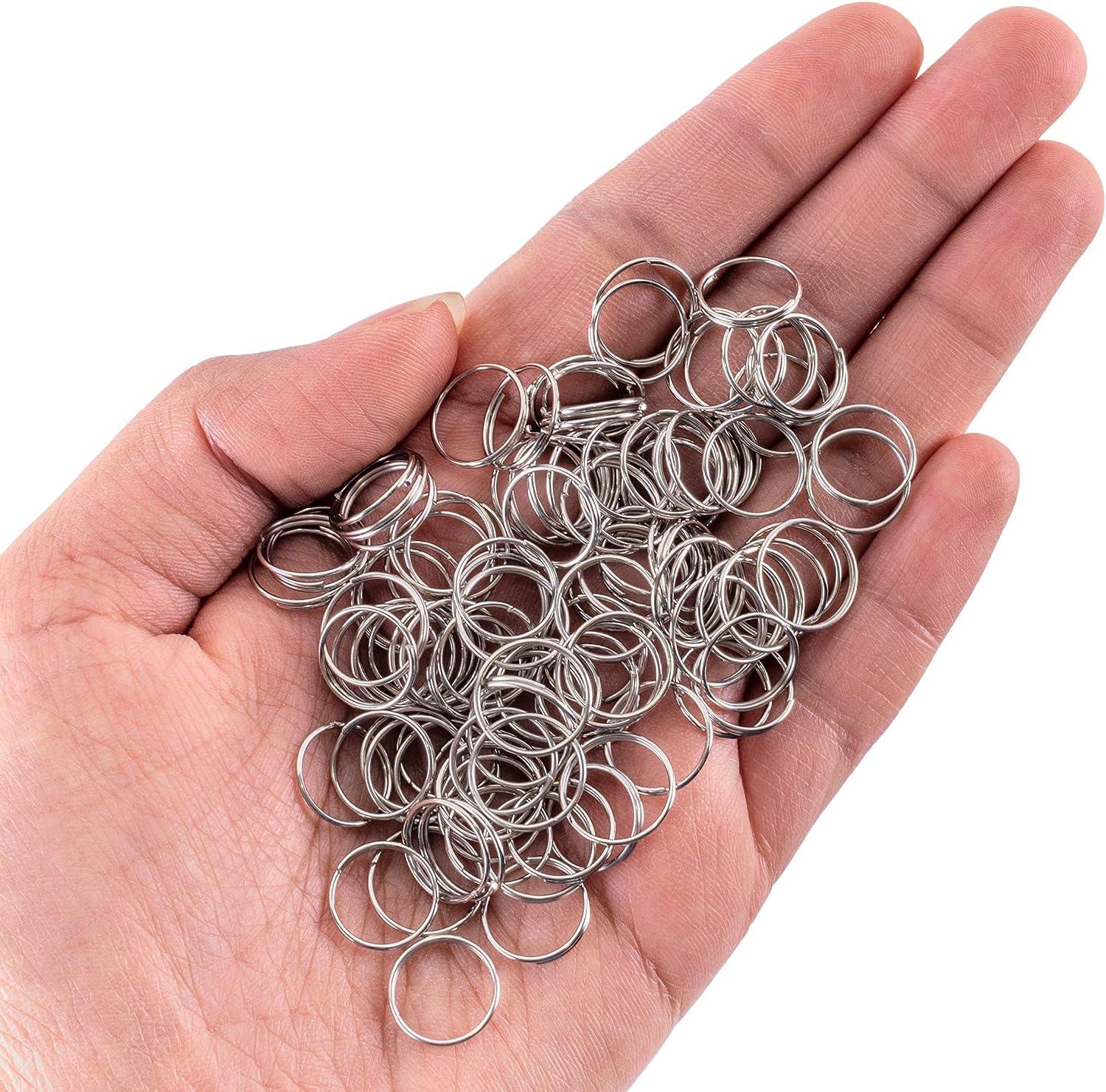 100 Piece Mini Stainless Steel Split Rings Connectors for Arts & Crafts  Chandelier Necklaces Homemade Jewelry Making DIY Keychains Crystal Garlands  and Curtain Suncatchers (12mm)