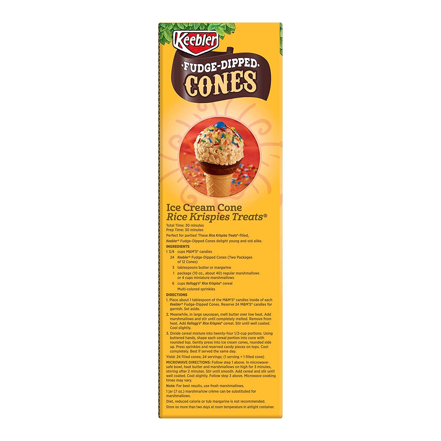 Keebler Ice Cream Cones, Fudge Dipped Cups, 3.25 oz (12 ct)