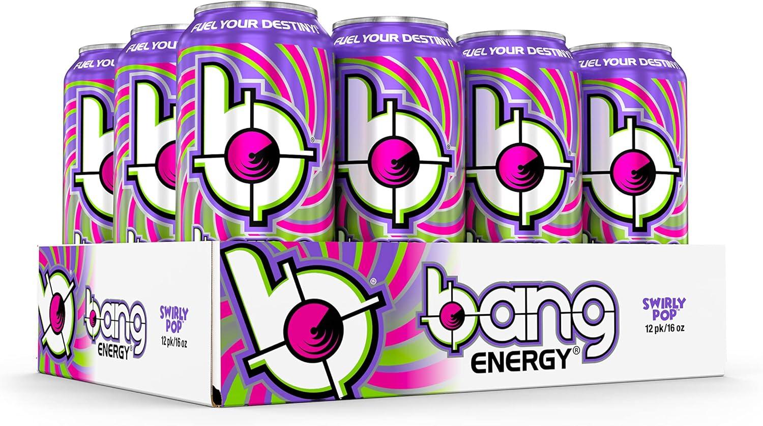 Buy Bang Energy Swirly Pop - Sugar-Free Energy Drink (16 oz Pack of 12 ...