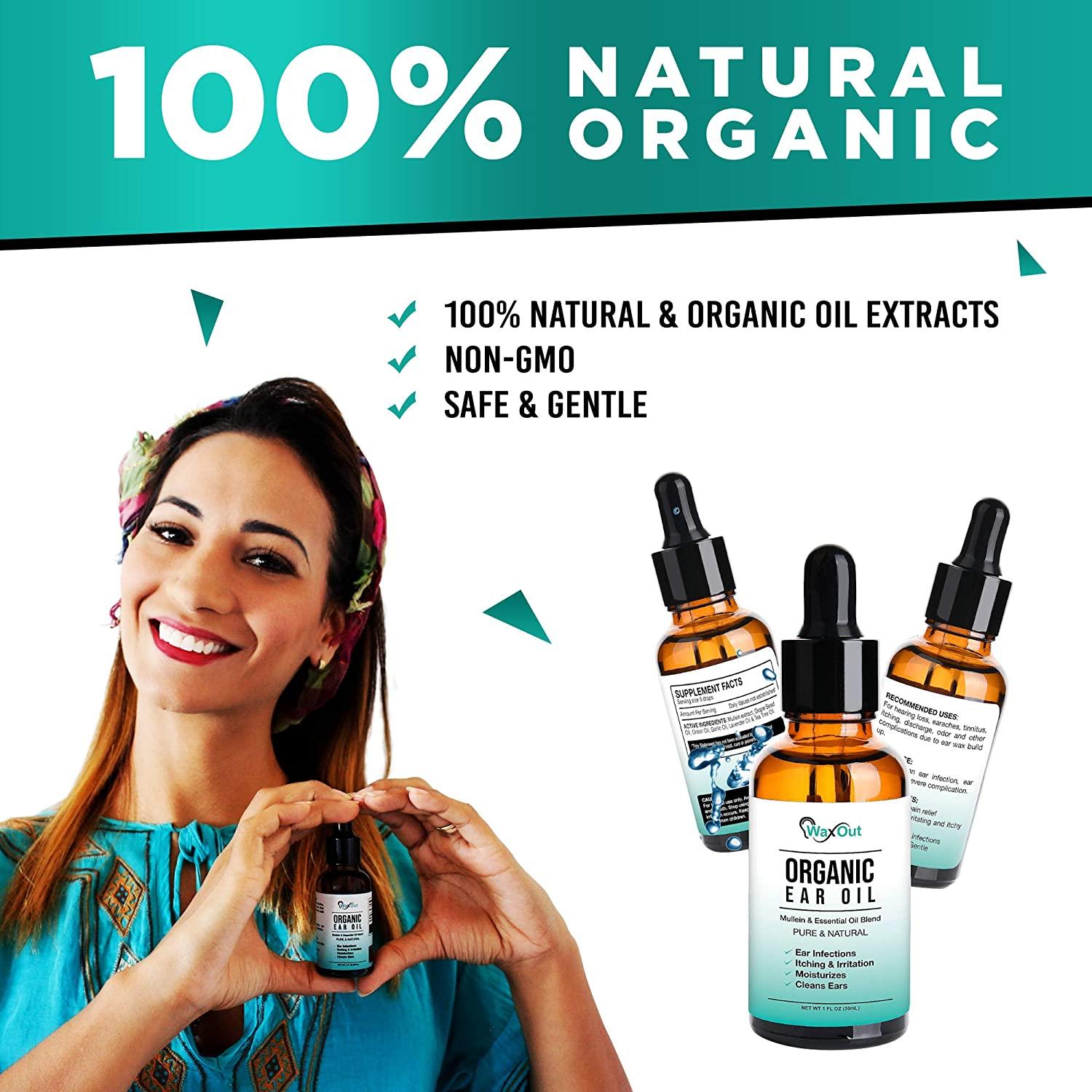 Natural Mullein Ear Wax Removal Oil with Garlic Pain Relief Drops