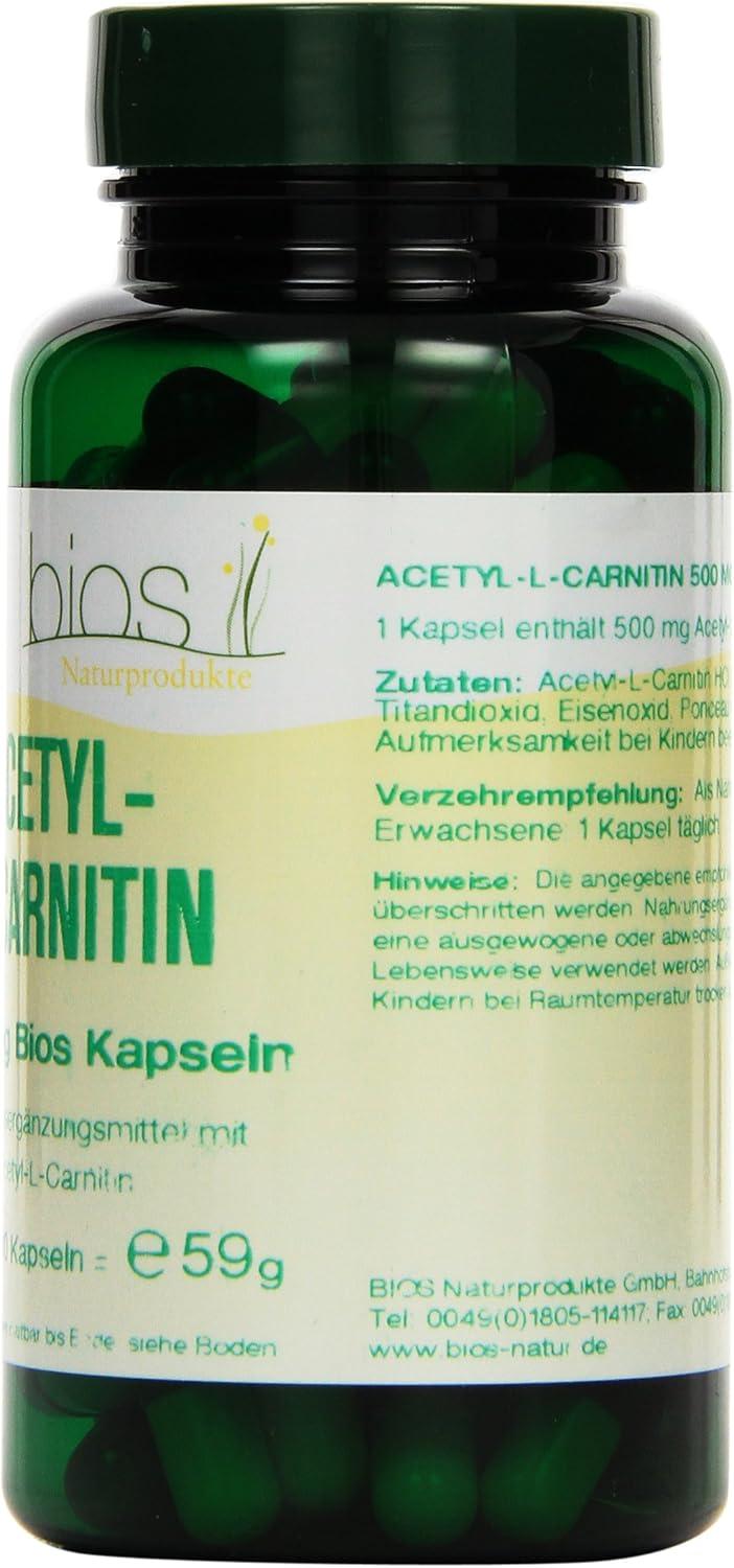 Buy Bios Acetyl-L-Carnitin 500 mg - 100 Kapseln | Fast International  Shipping | Buy Now with Express International Delivery