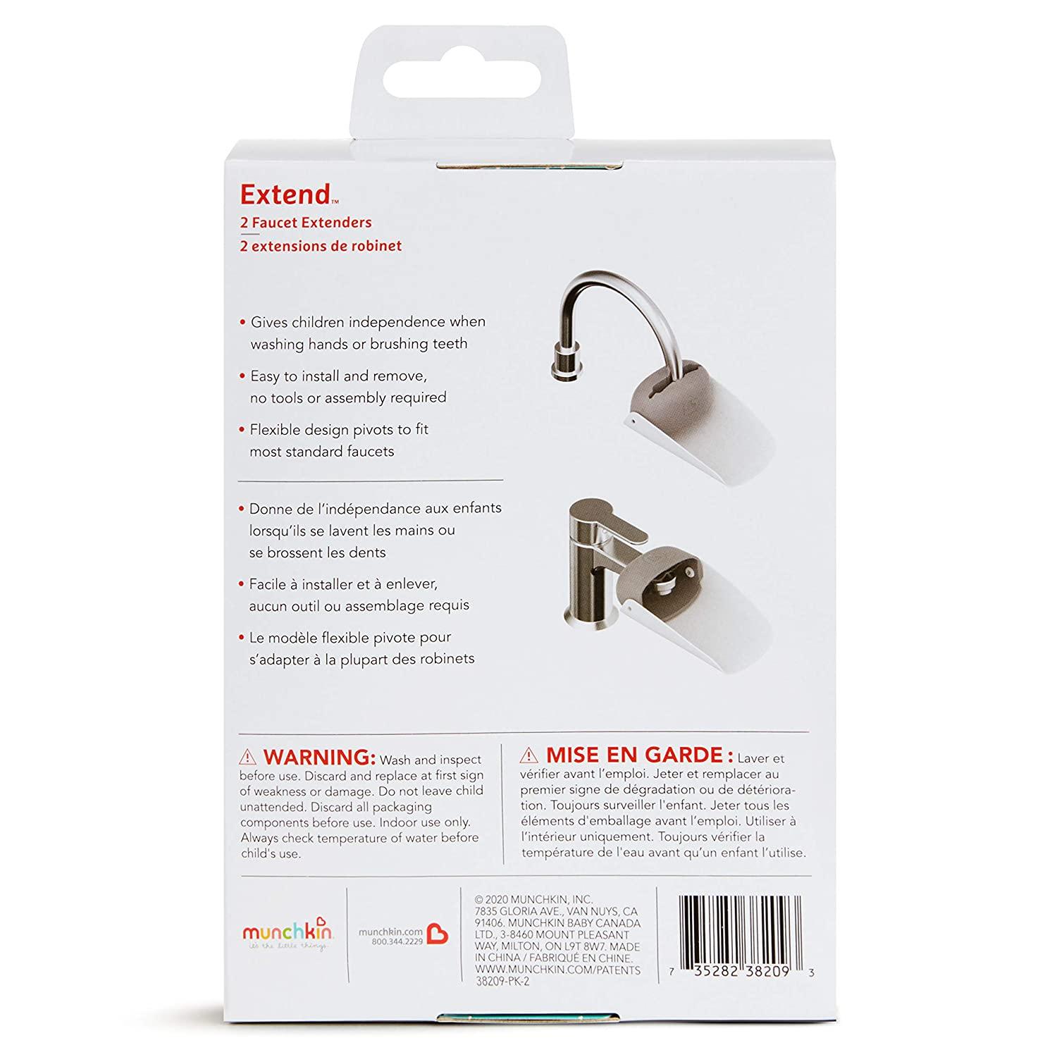 Munchkin Faucet Extender 2 Piece Set, Grey(Pack of 1)